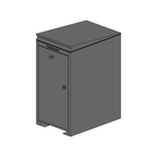 Kombination: 4 Mülltonnenboxen + Paketbox – DB703 Feinstruktur matt