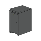 Kombination: 3 Mülltonnenboxen + Paketbox – RAL 7016 Feinstruktur matt