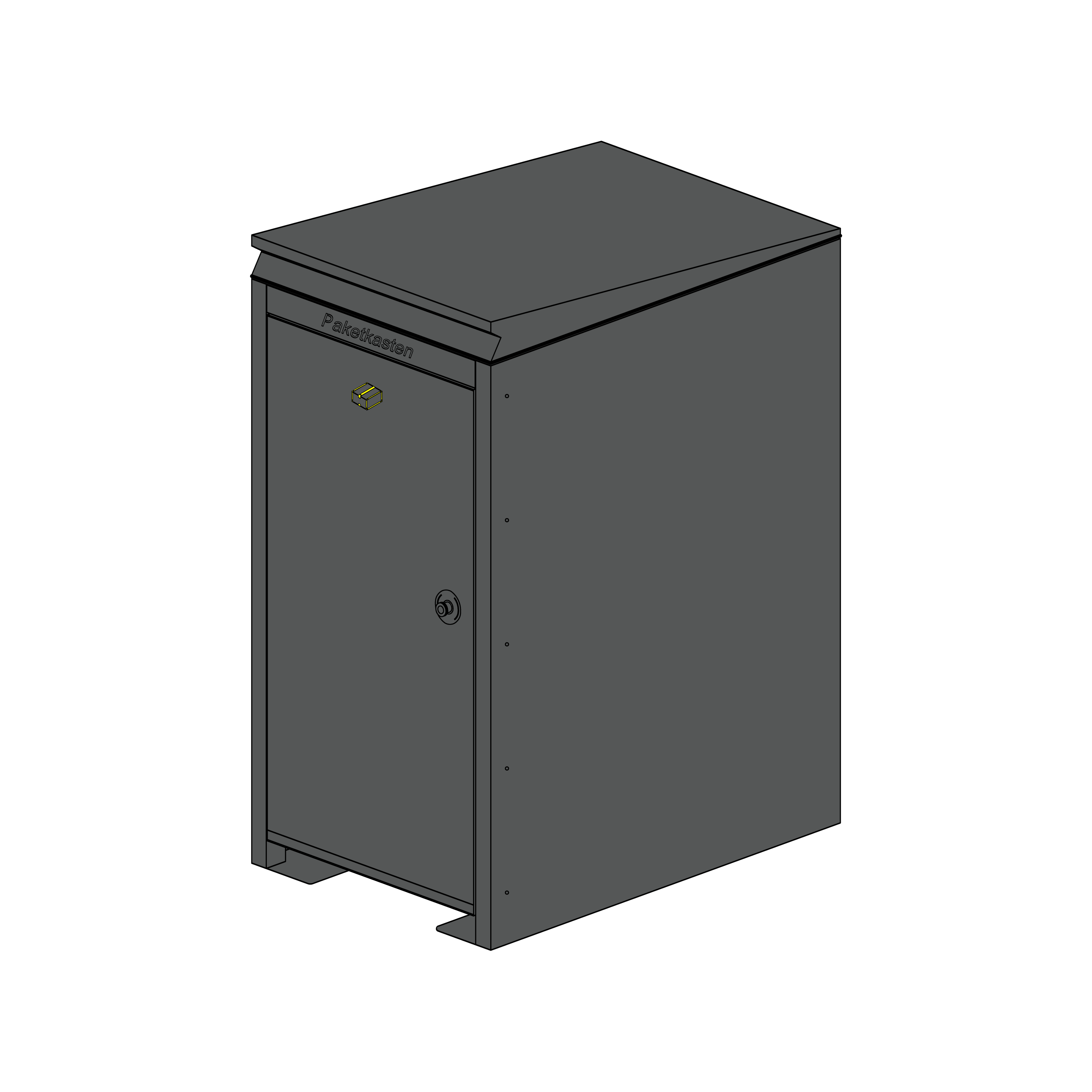 Paketbox passend zu Mülltonnenboxen 240 L - RAL 7016 FS matt - einzeln