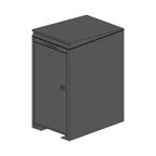 Kombination: 4 Mülltonnenboxen + Paketbox – RAL 7016 Feinstruktur matt