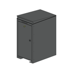 Kombination: 2 Mülltonnenboxen + Paketbox – RAL 7016 Feinstruktur matt