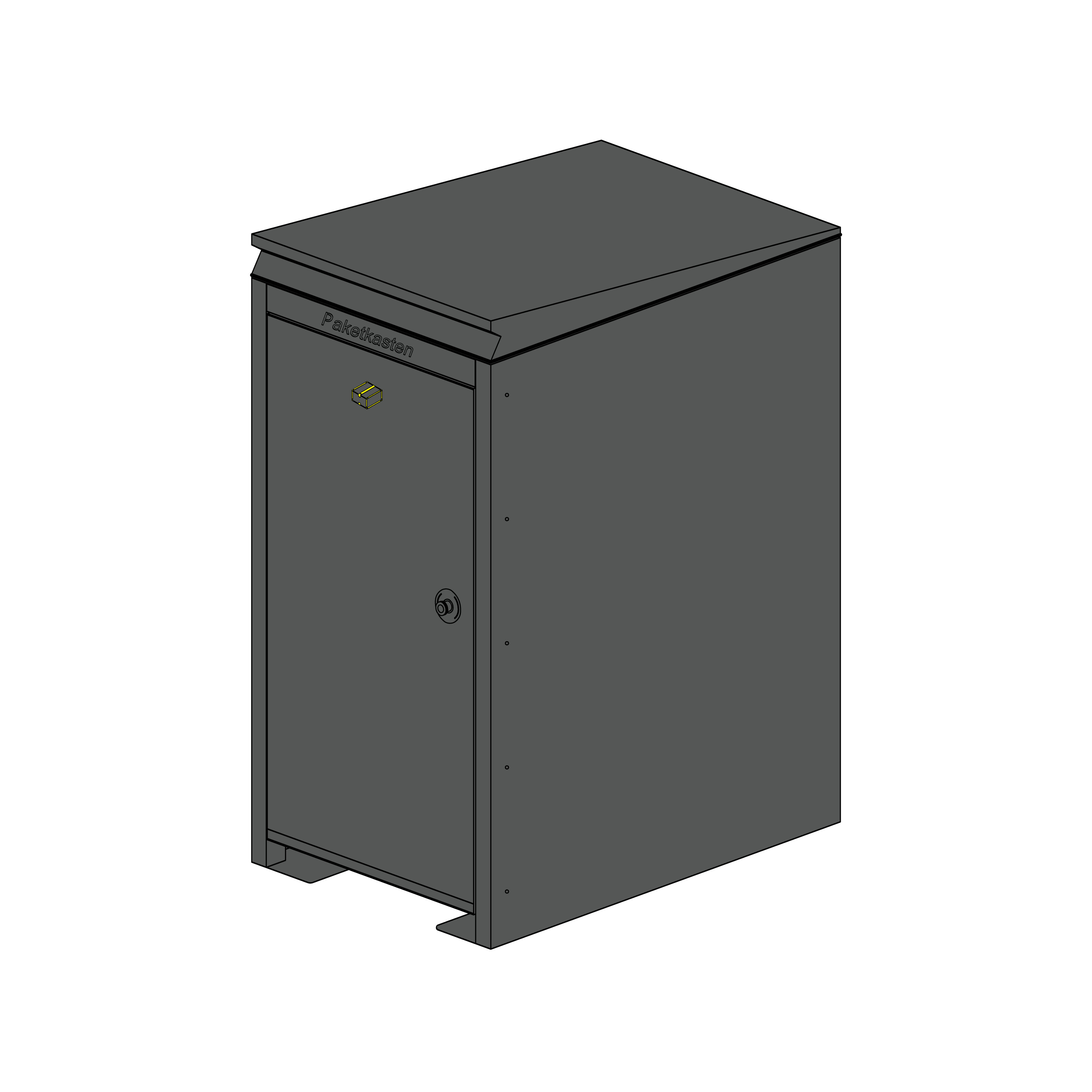 Kombination: 1 Mülltonnenbox + Paketbox – RAL 7016 Feinstruktur matt