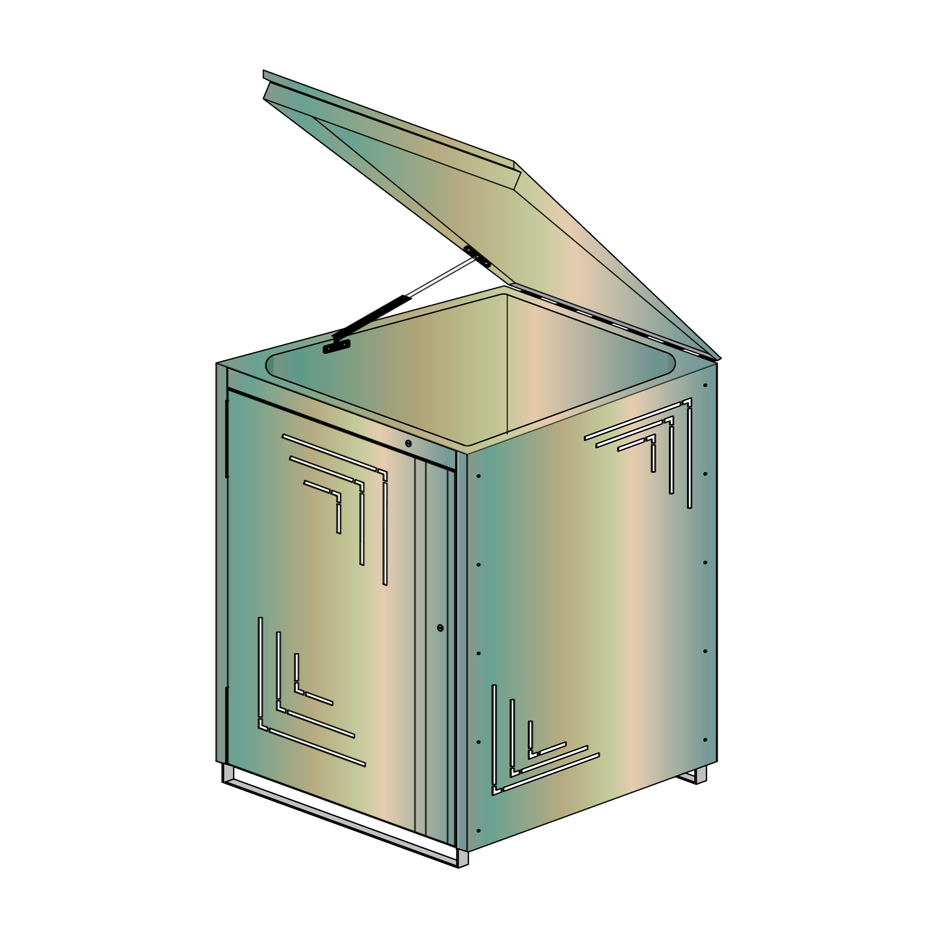 Mülltonnenbox 240 L – RAL Farbe nach Wahl* Feinstruktur matt – 1-fach
