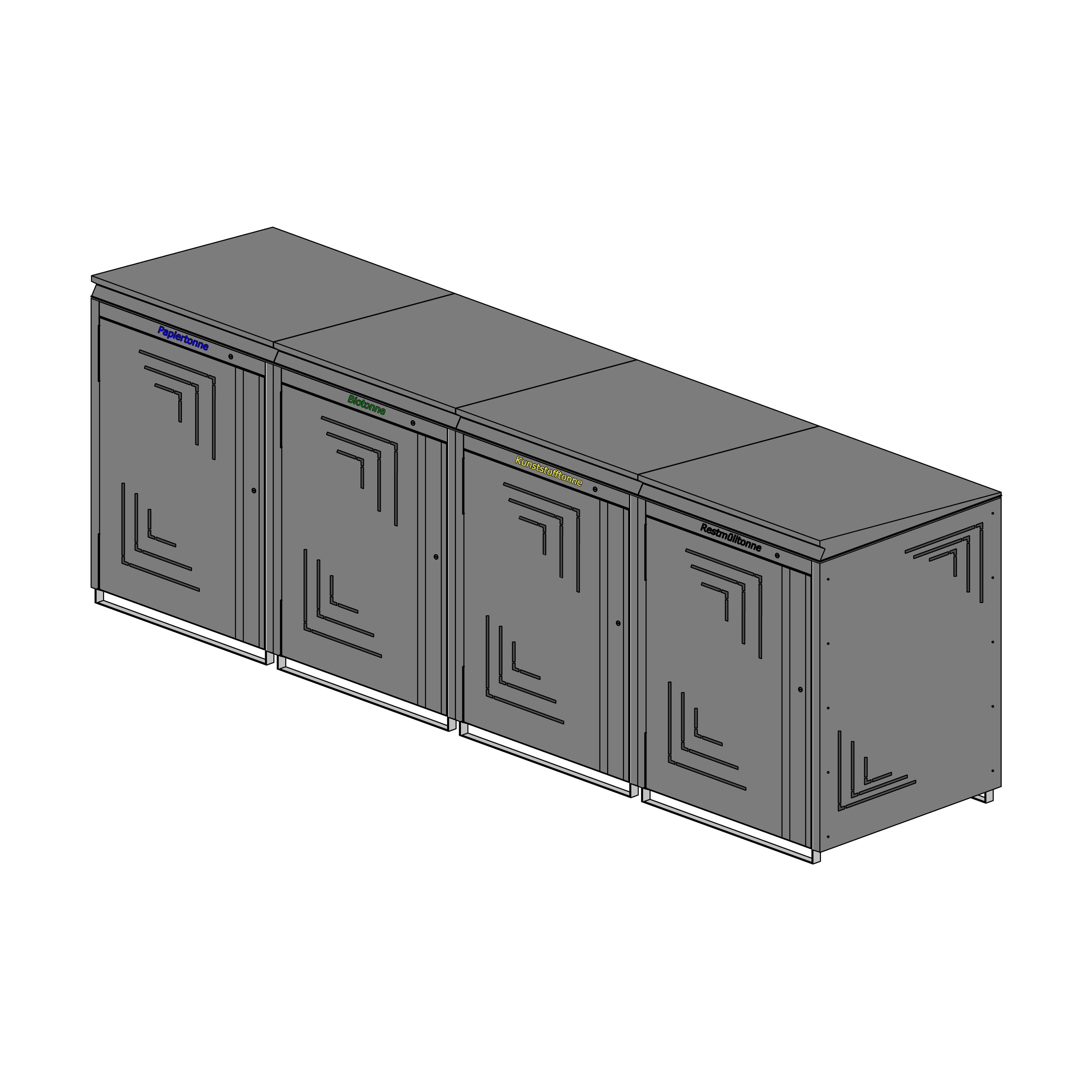 Mülltonnenbox 240 L – DB703 Feinstruktur matt – 4-fach