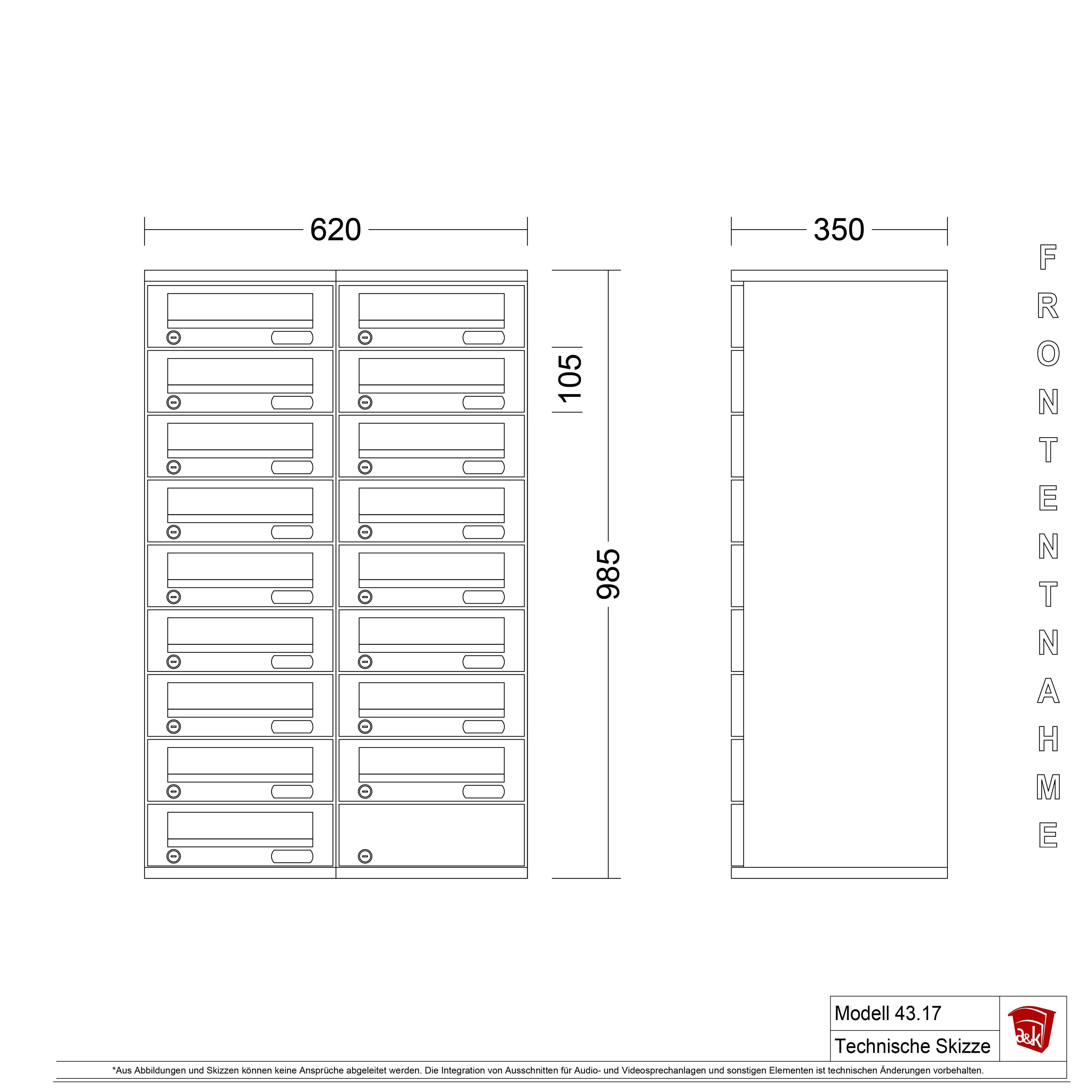 Briefkastenanlage 43.17