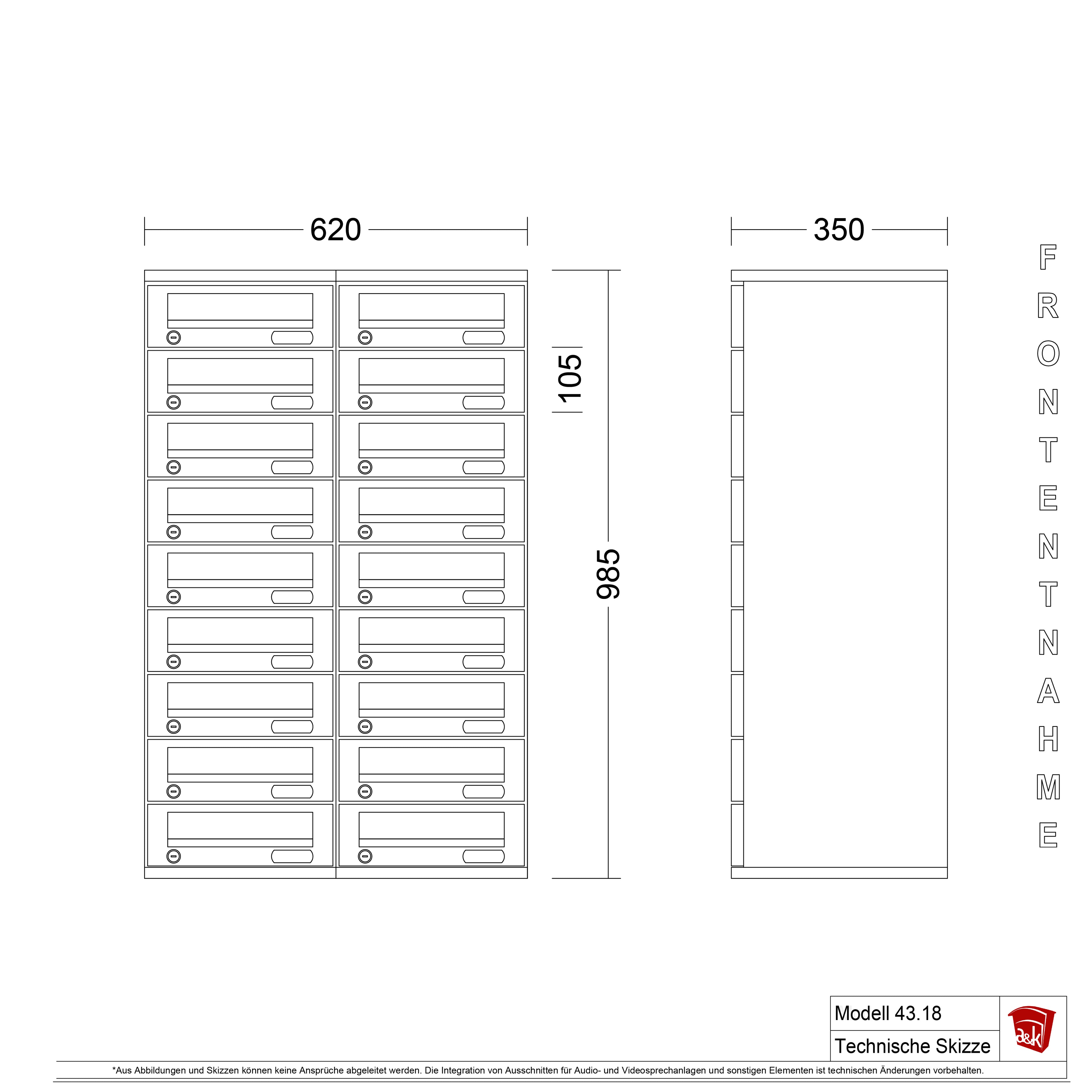 Briefkastenanlage 43.18