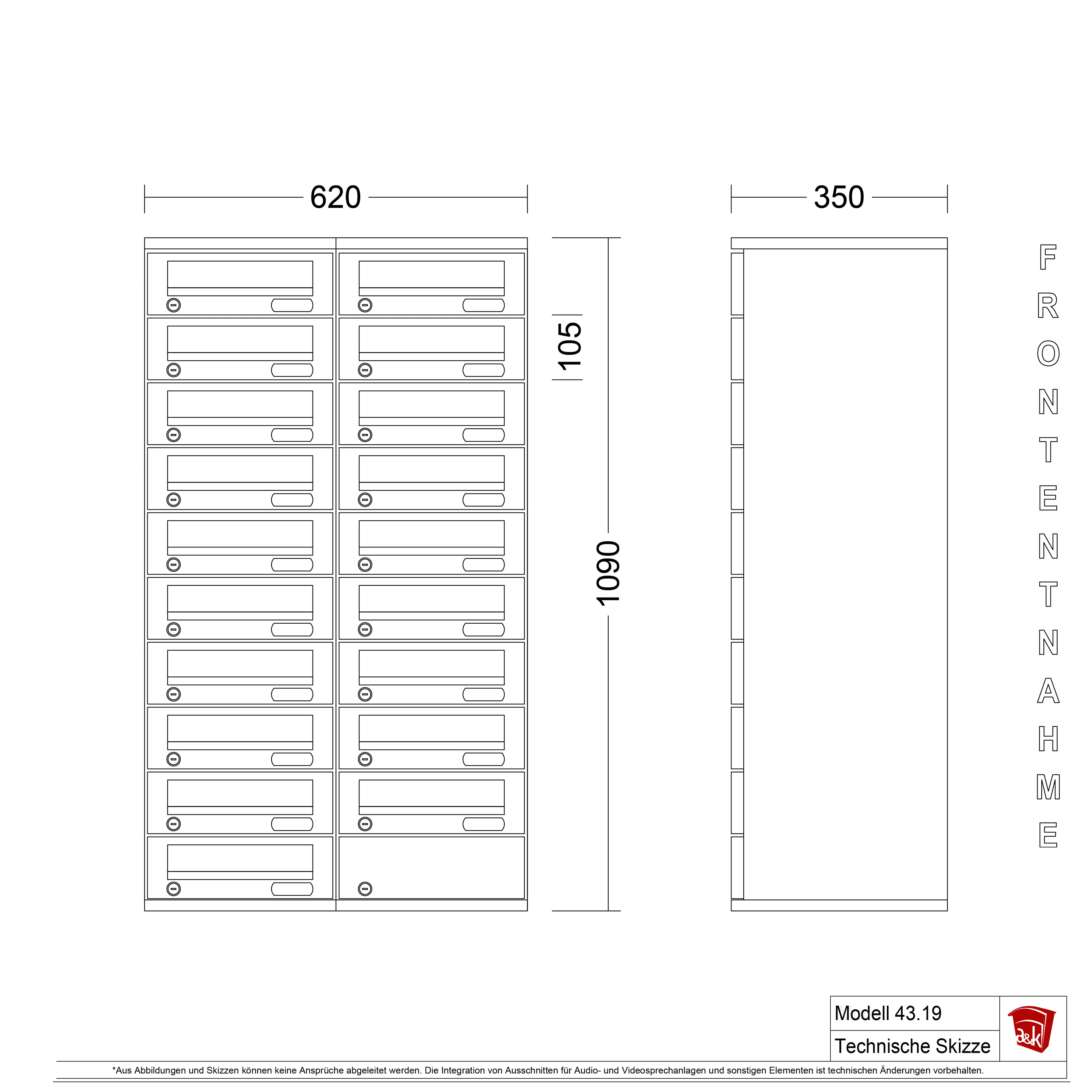 Briefkastenanlage 43.19