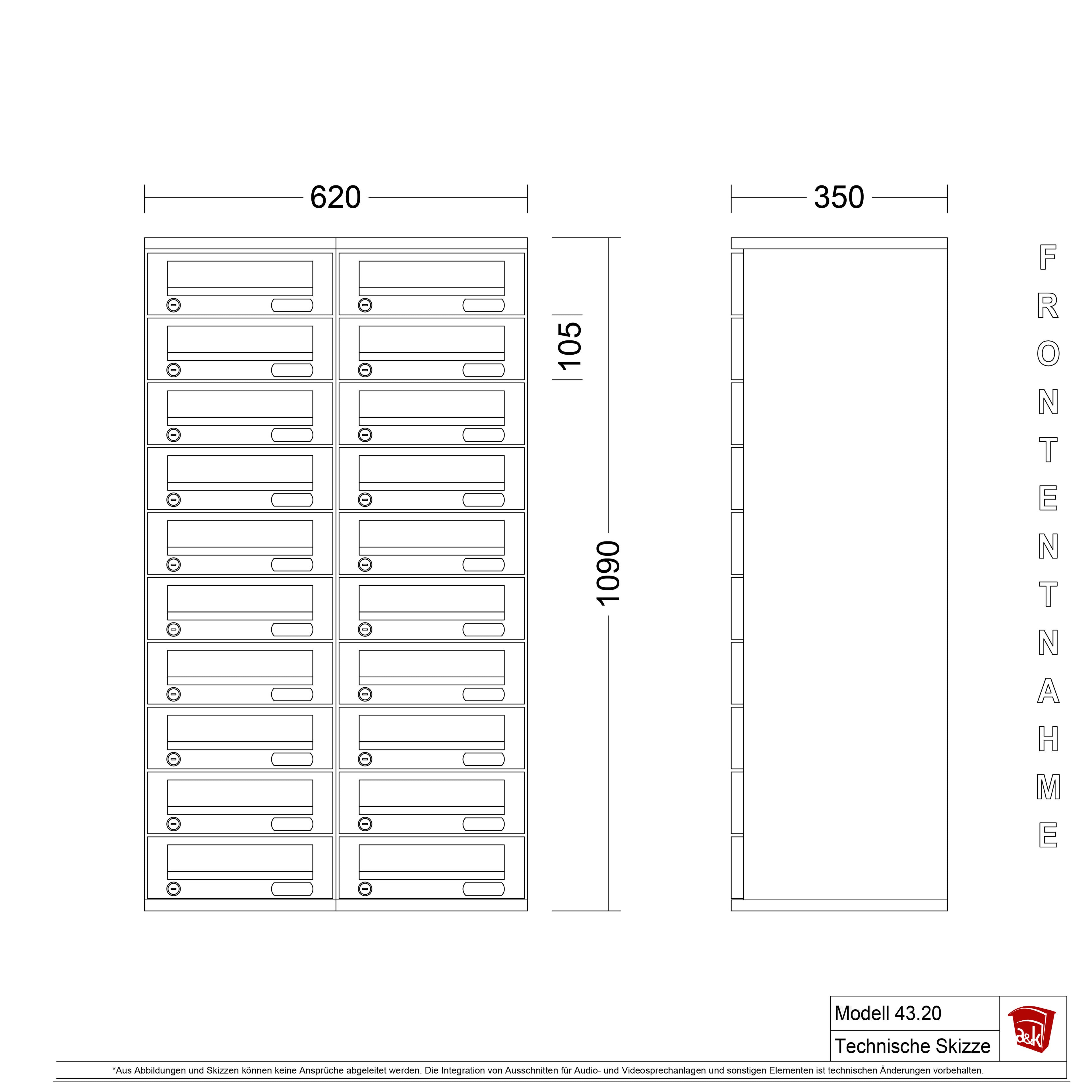 Briefkastenanlage 43.20