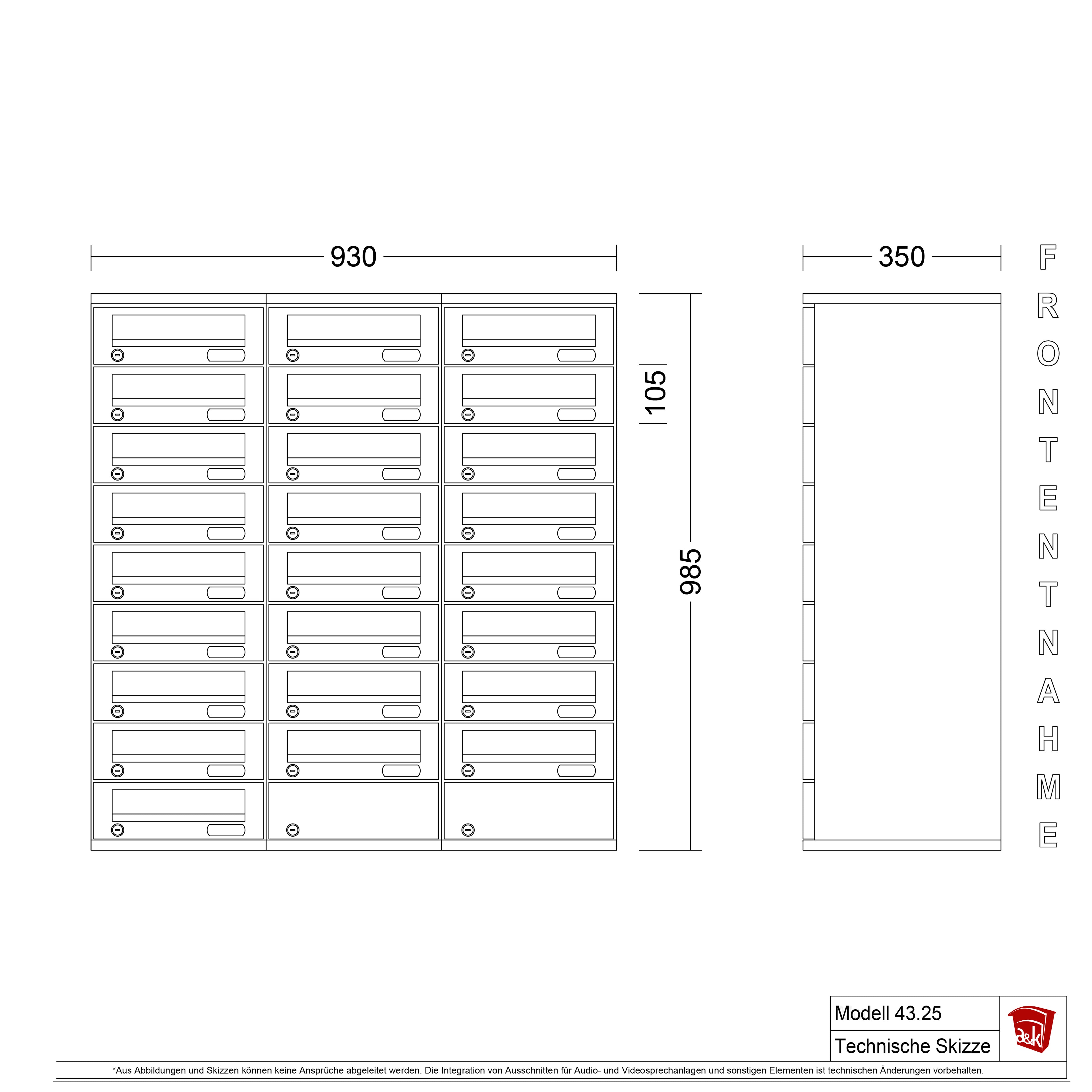 Briefkastenanlage 43.25