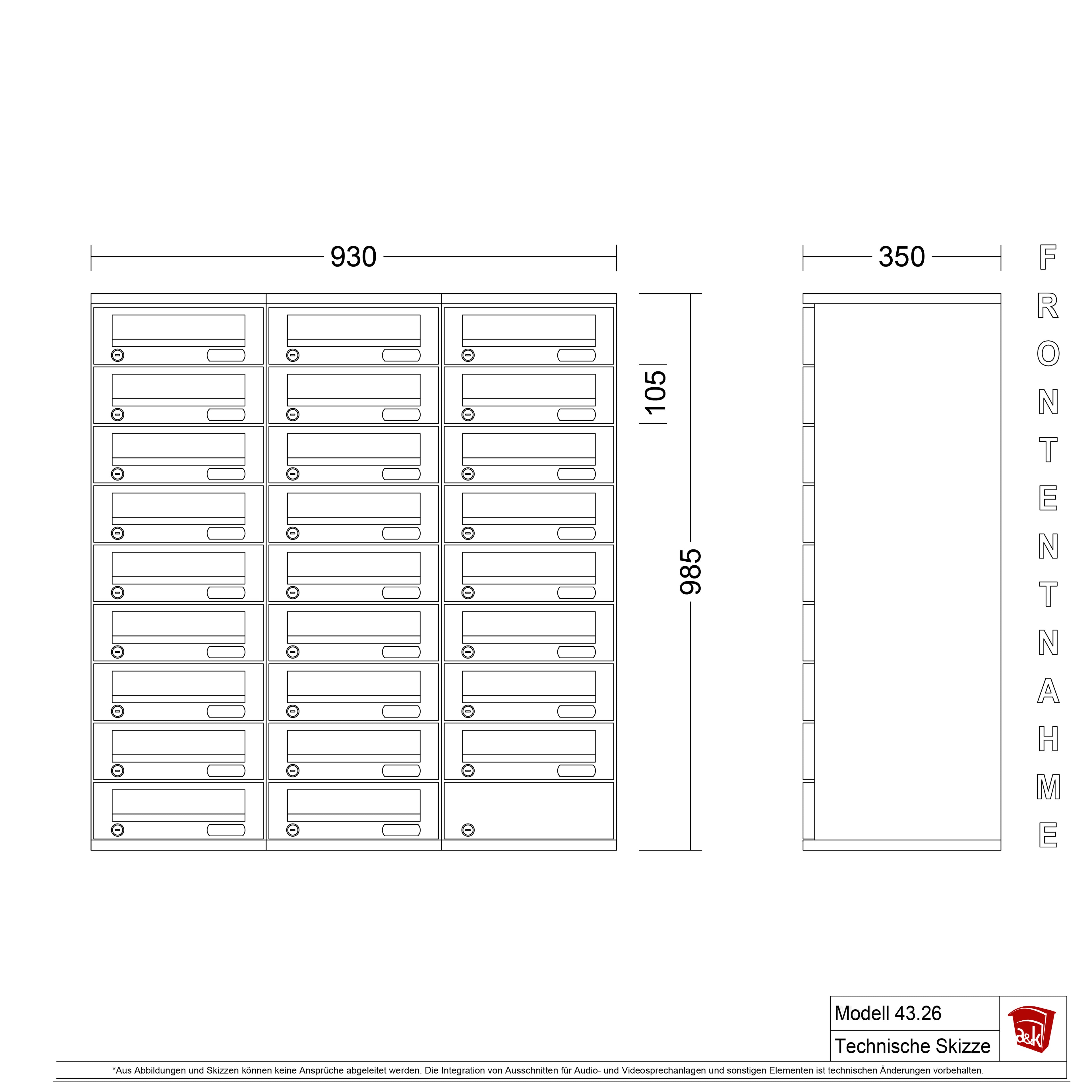 Briefkastenanlage 43.26