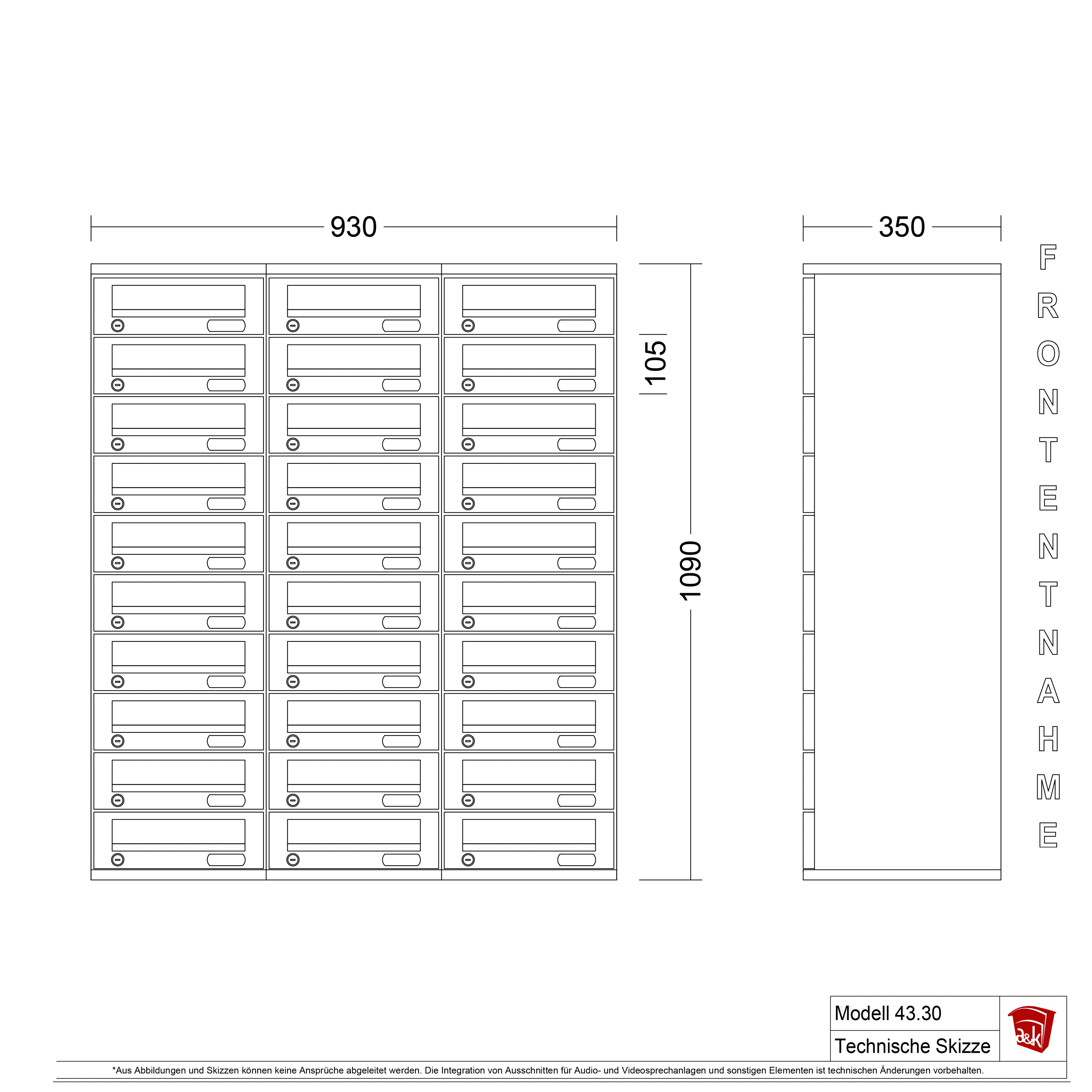 Briefkastenanlage 43.30