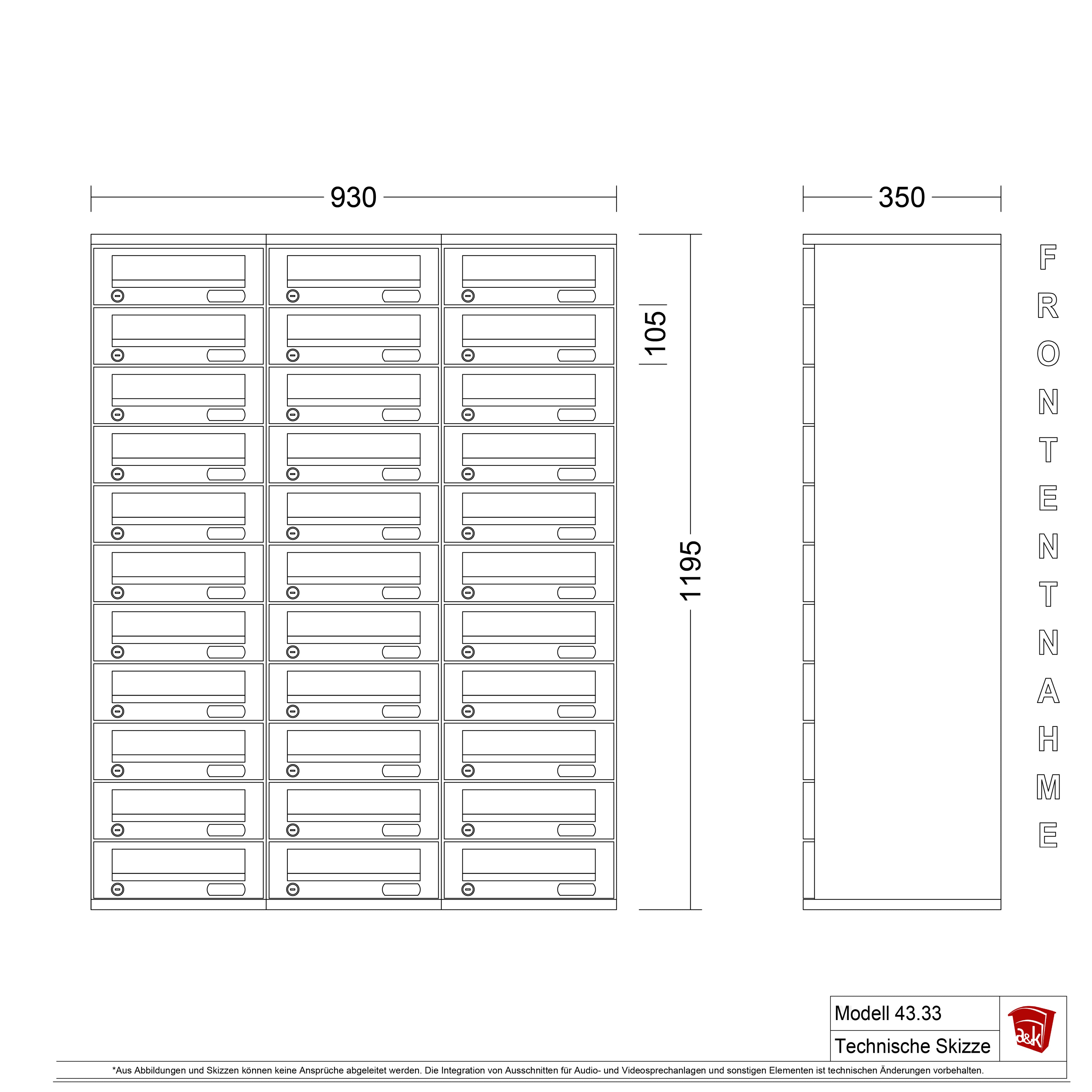 Briefkastenanlage 43.33