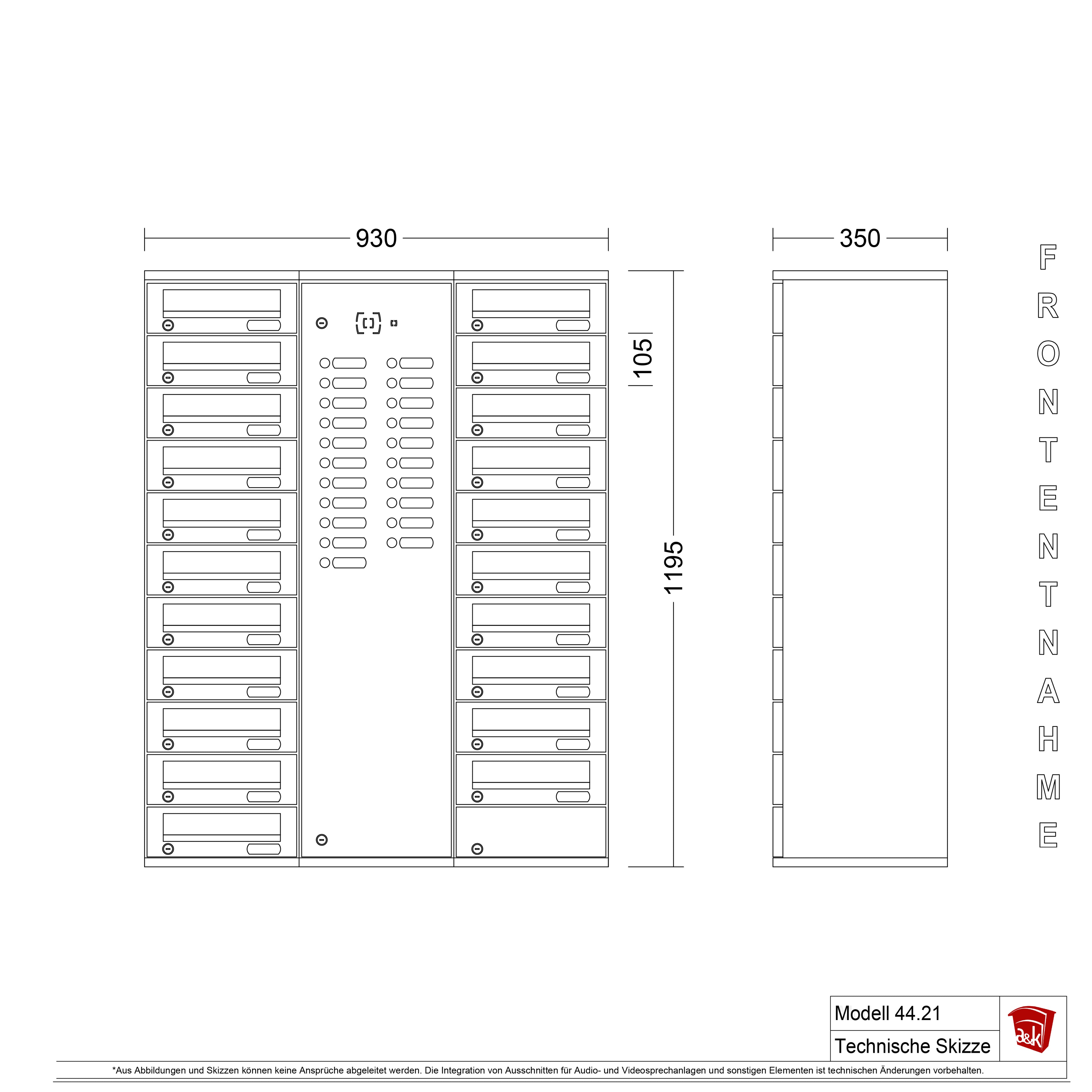Briefkastenanlage 44.21