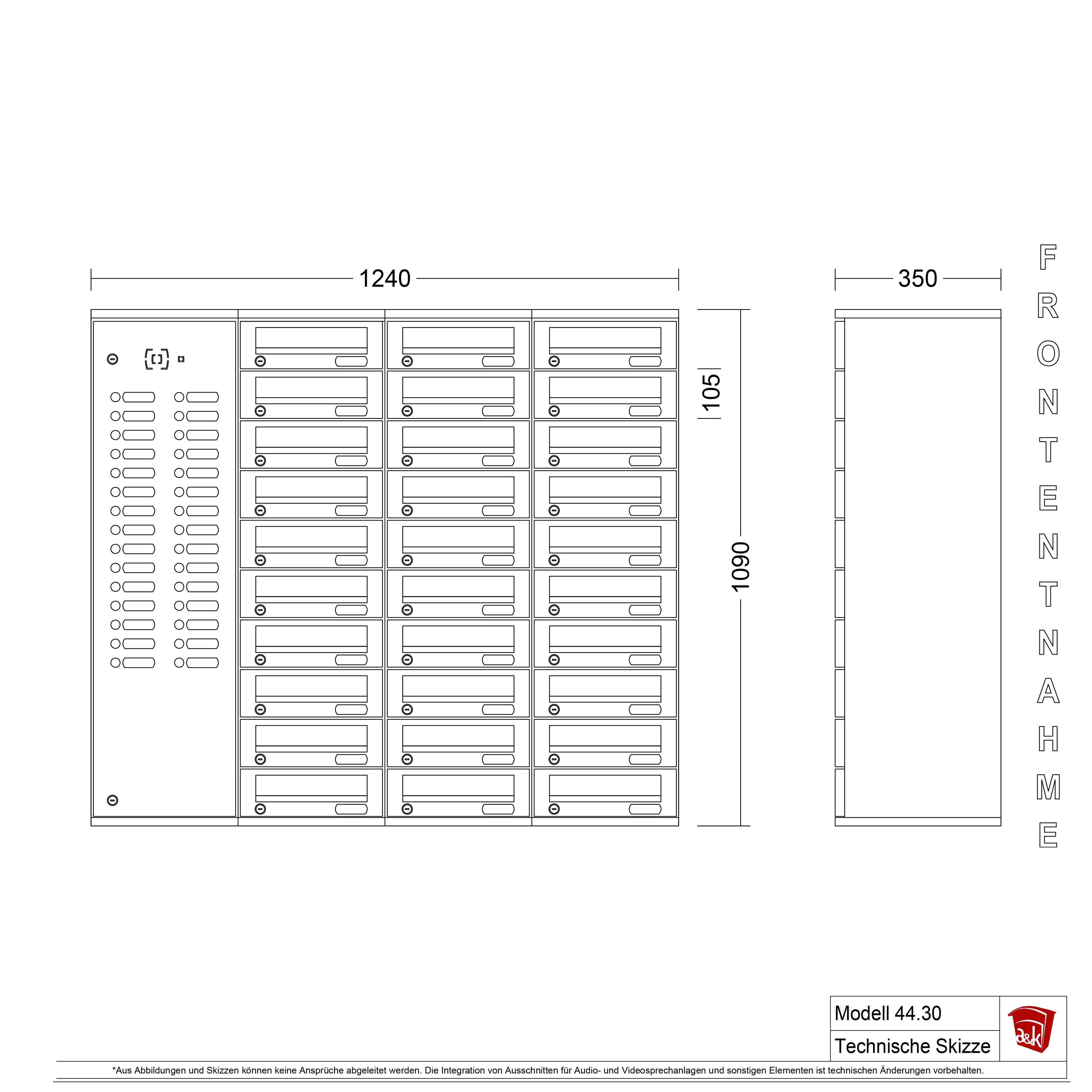 Briefkastenanlage 44.30