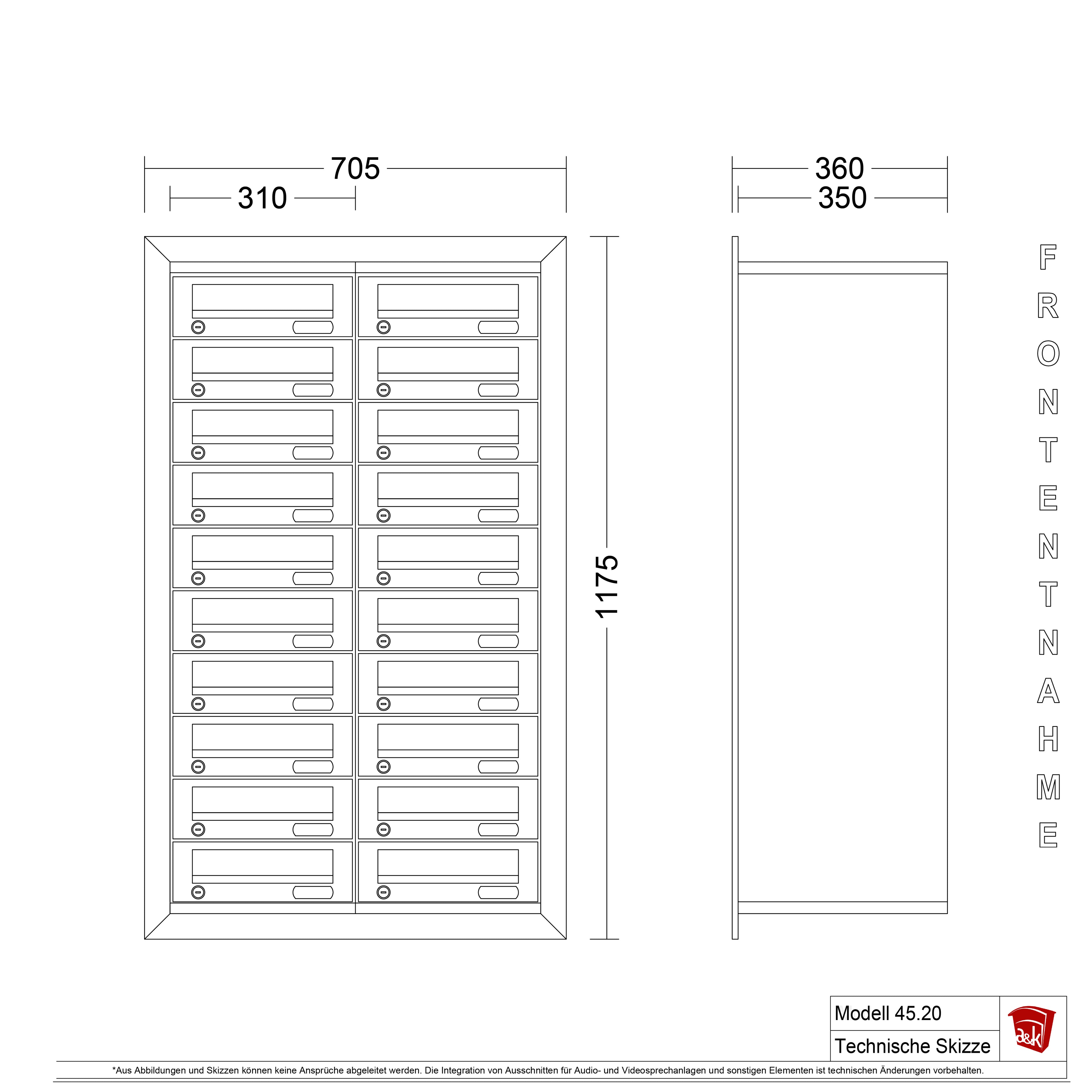 Mauerbriefkasten 45.20