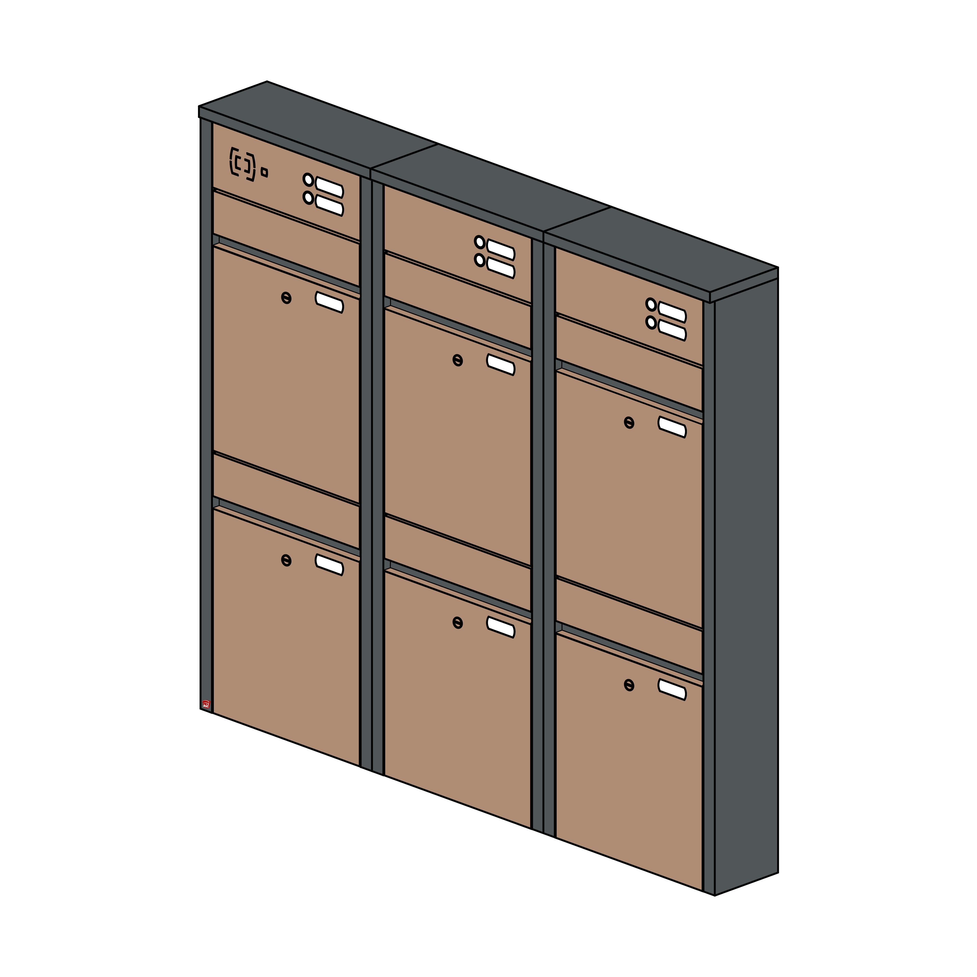 Briefkastenanlage 54.6Z Hochformat