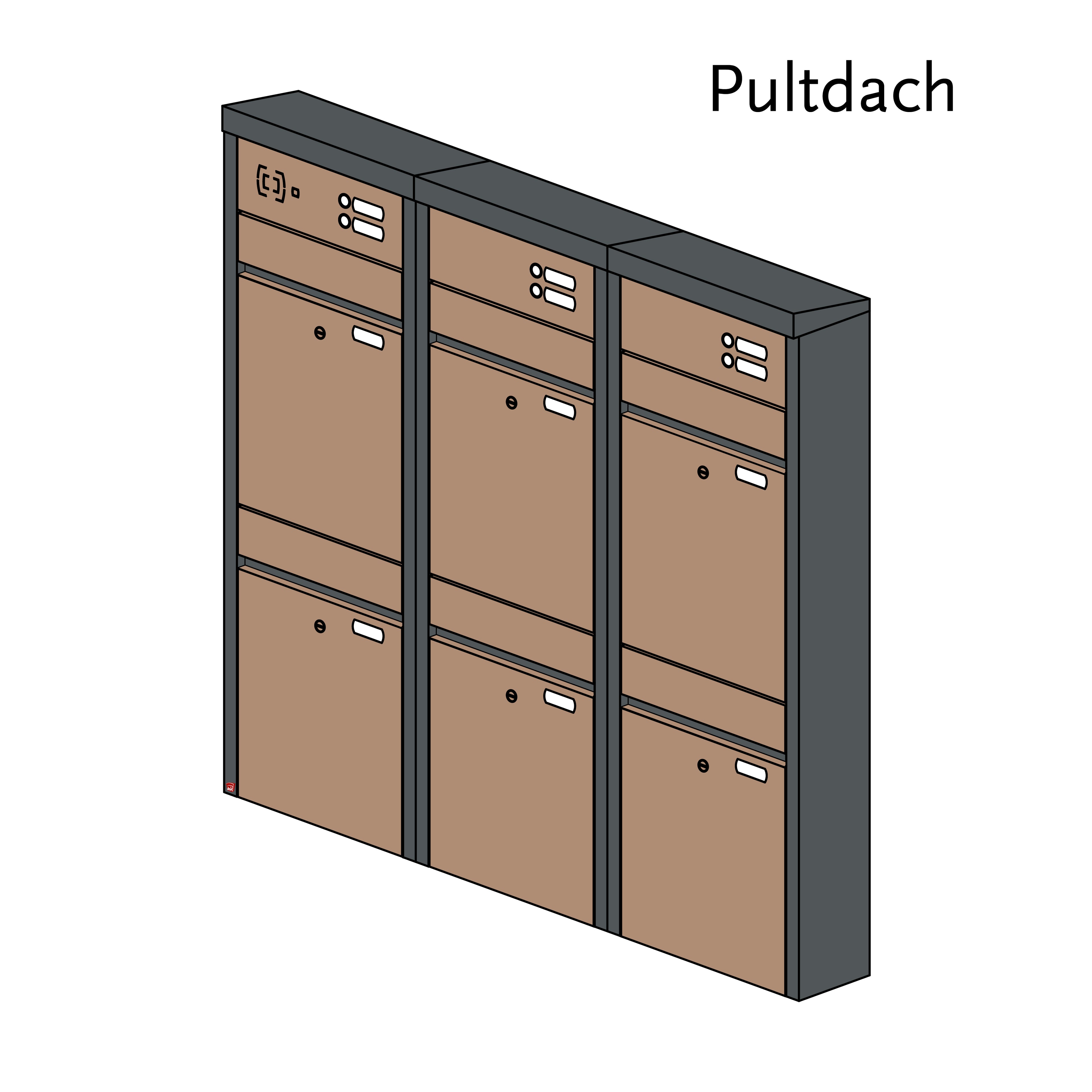 Briefkastenanlage 54.6Z Hochformat