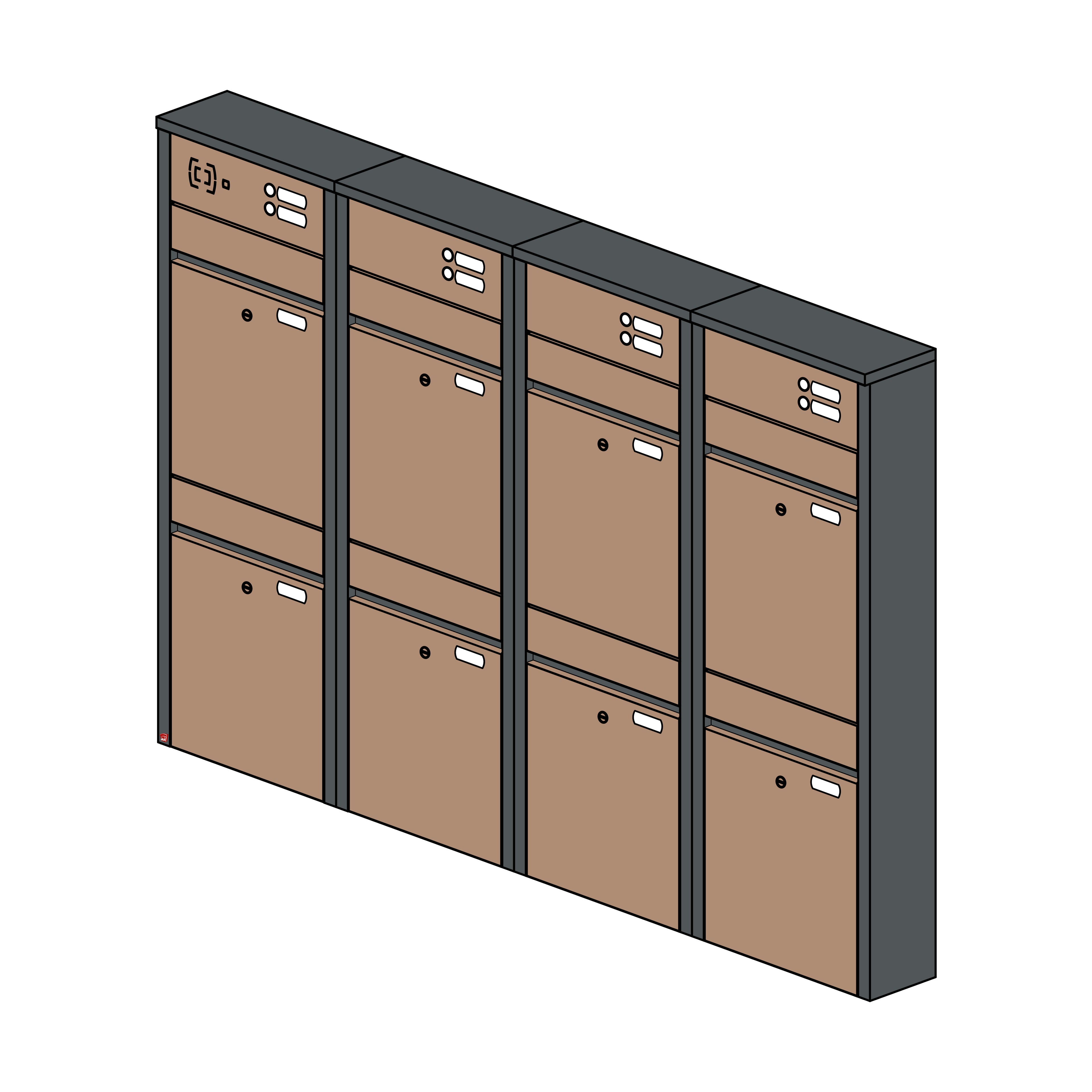 Briefkastenanlage 54.8Z Hochformat