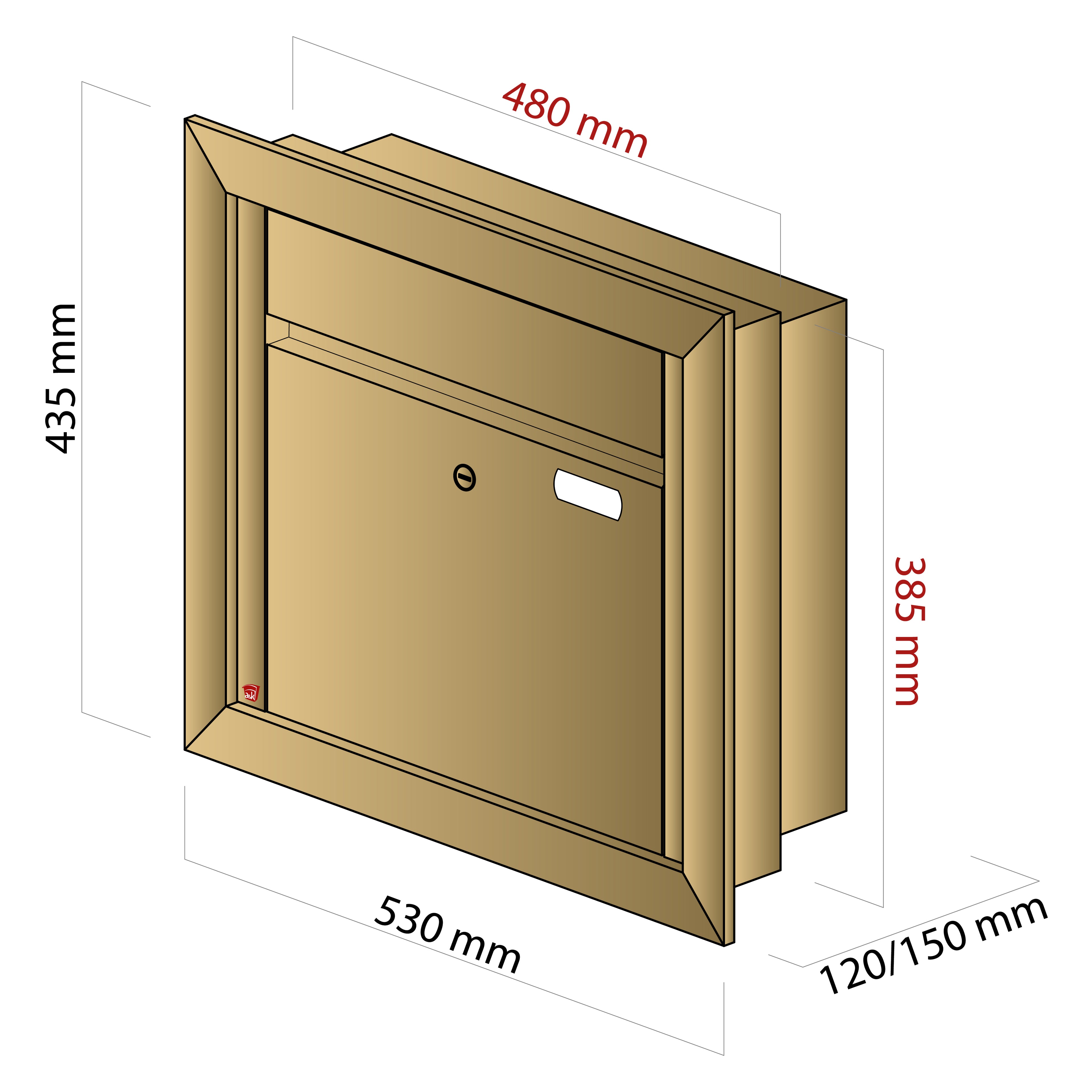 Mauerbriefkasten 61.1 Breitformat