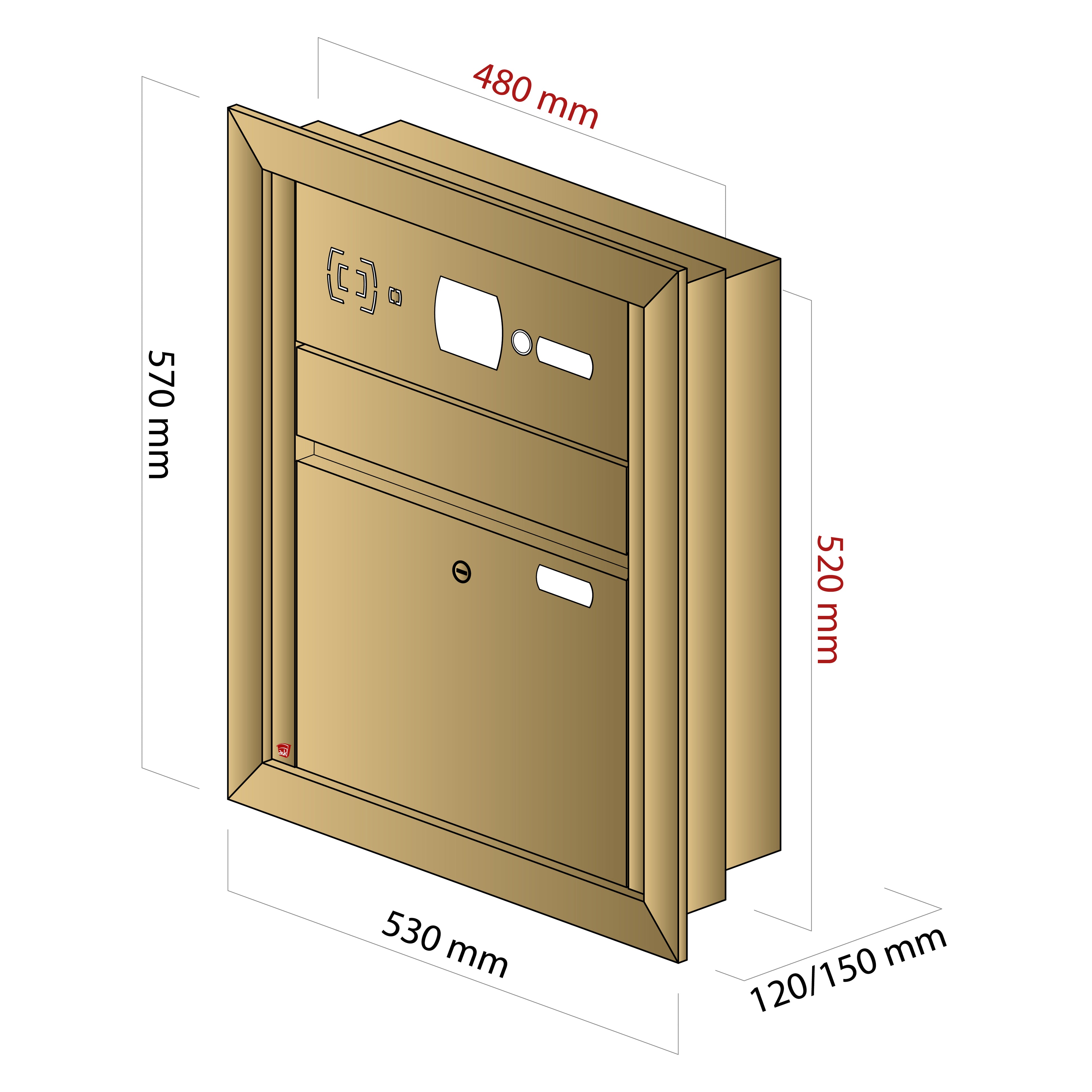 Mauerbriefkasten 62.1 Breitformat