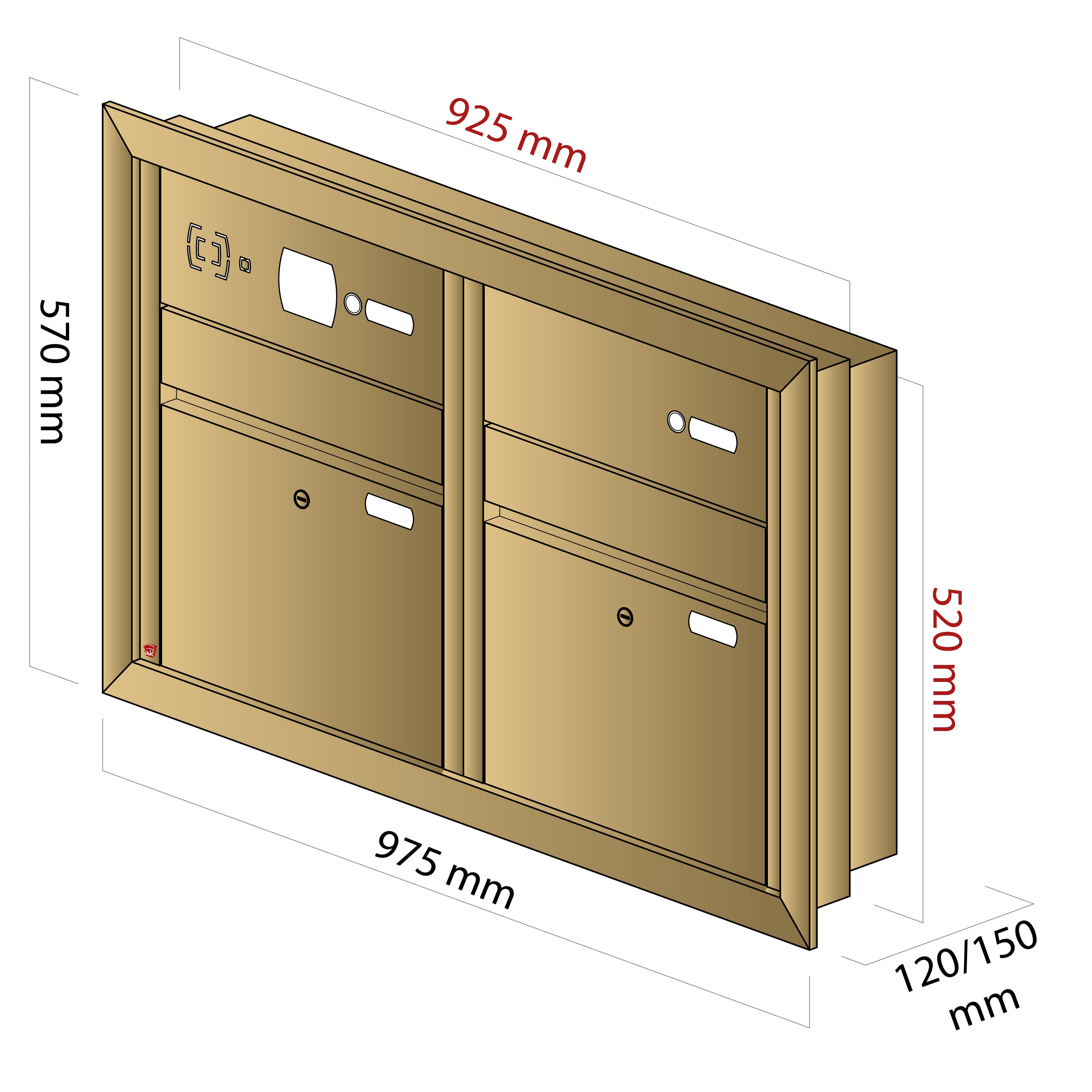 Mauerbriefkasten 62.2 Breitformat