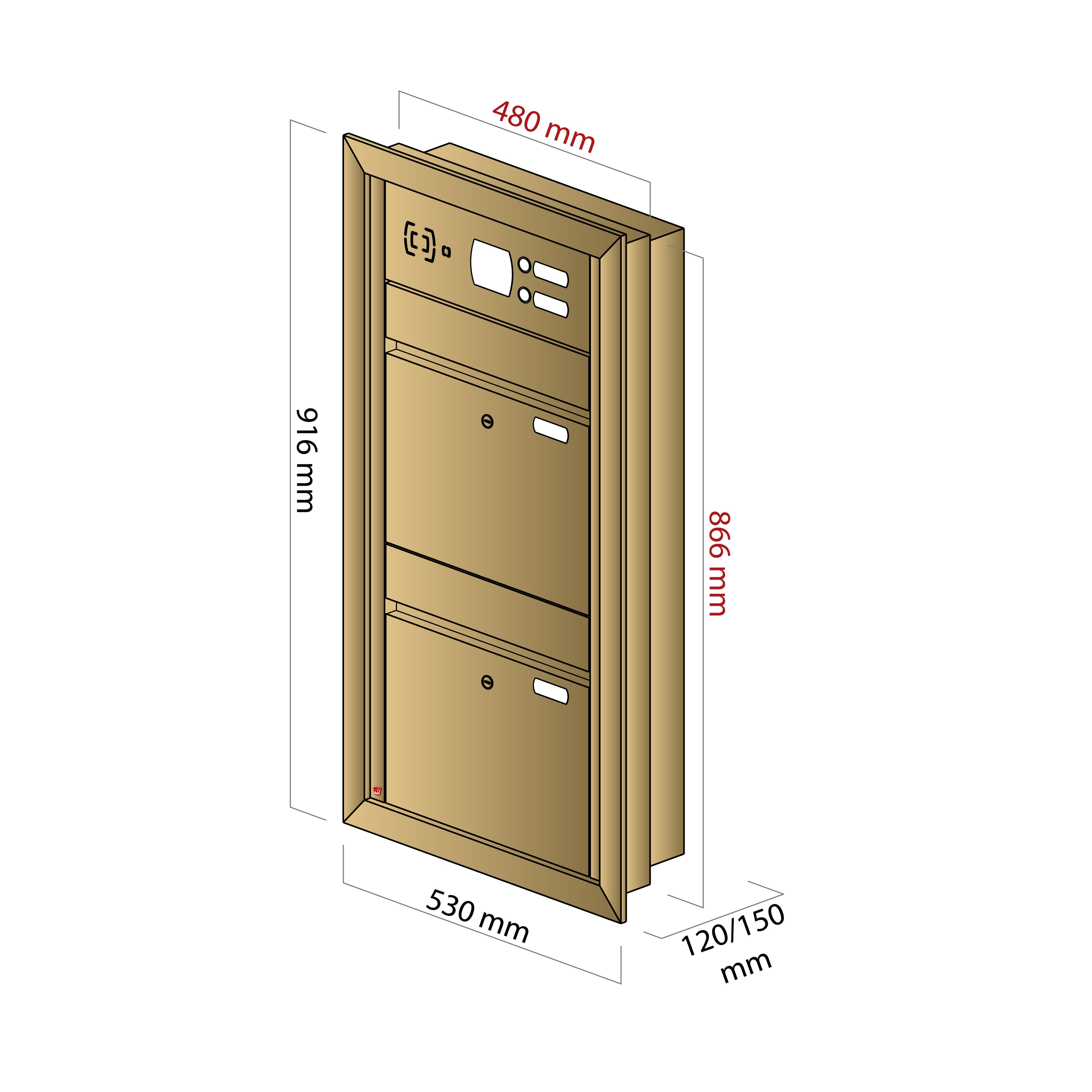 Mauerbriefkasten 64.2 Breitformat