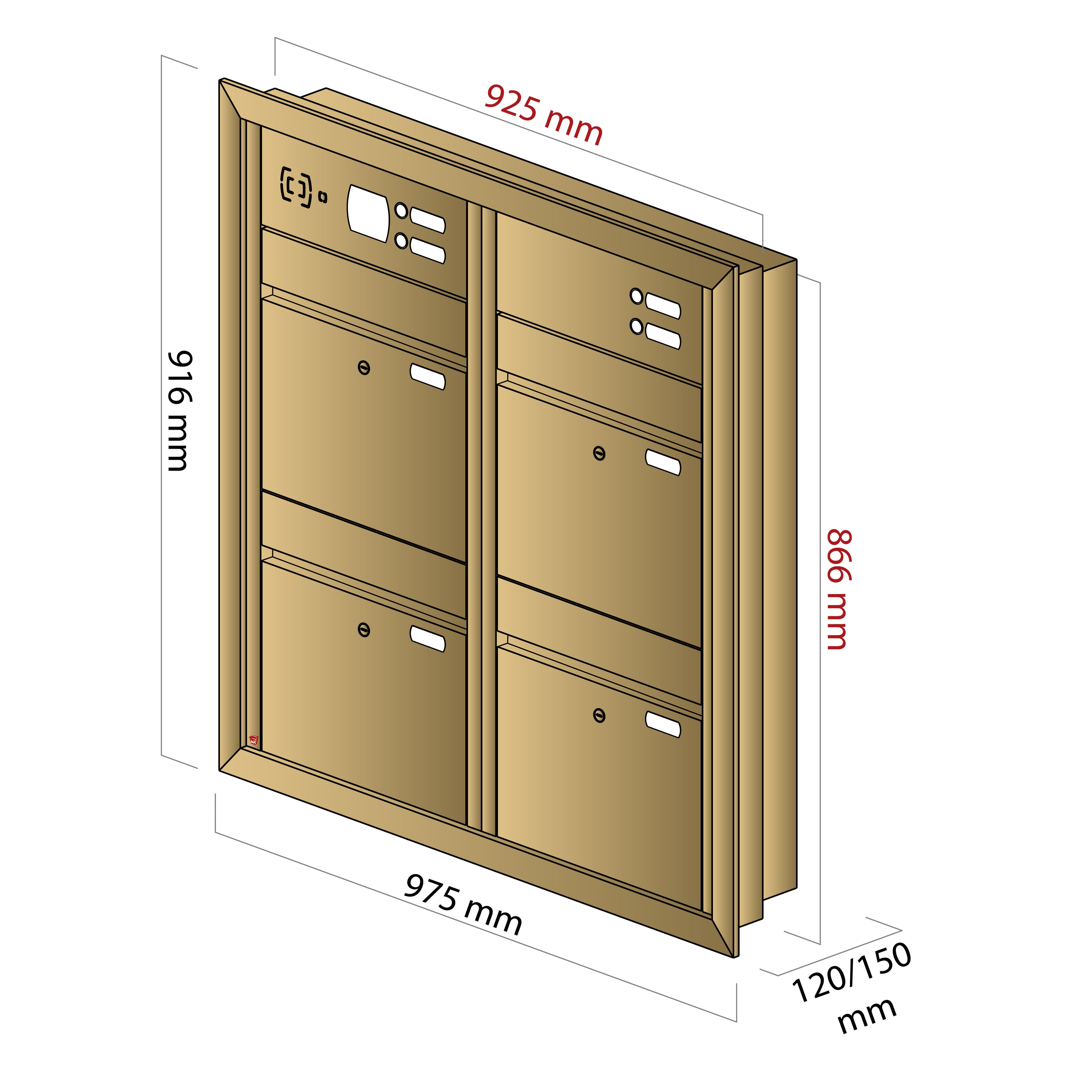 Mauerbriefkasten 64.4 Breitformat