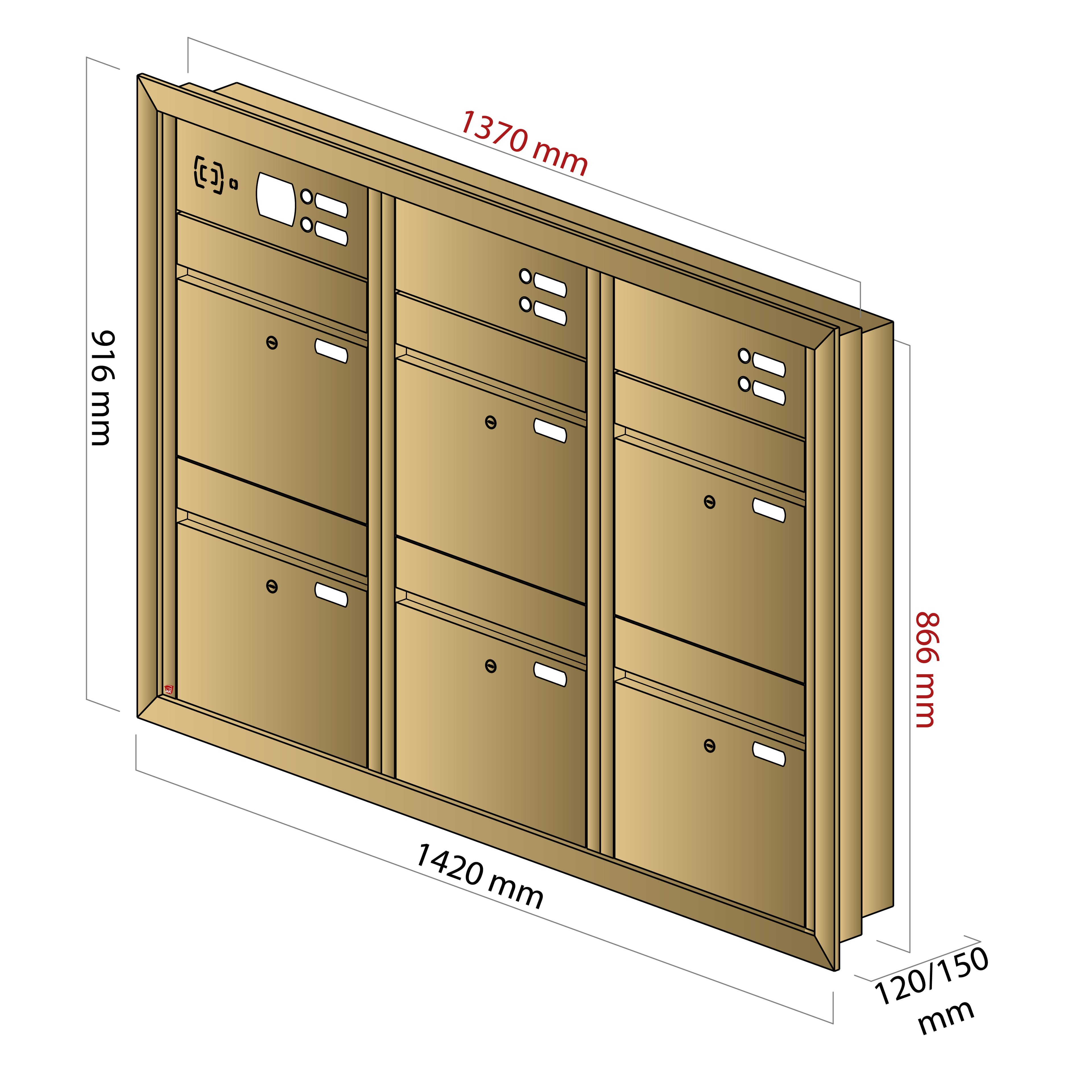 Mauerbriefkasten 64.6 Breitformat