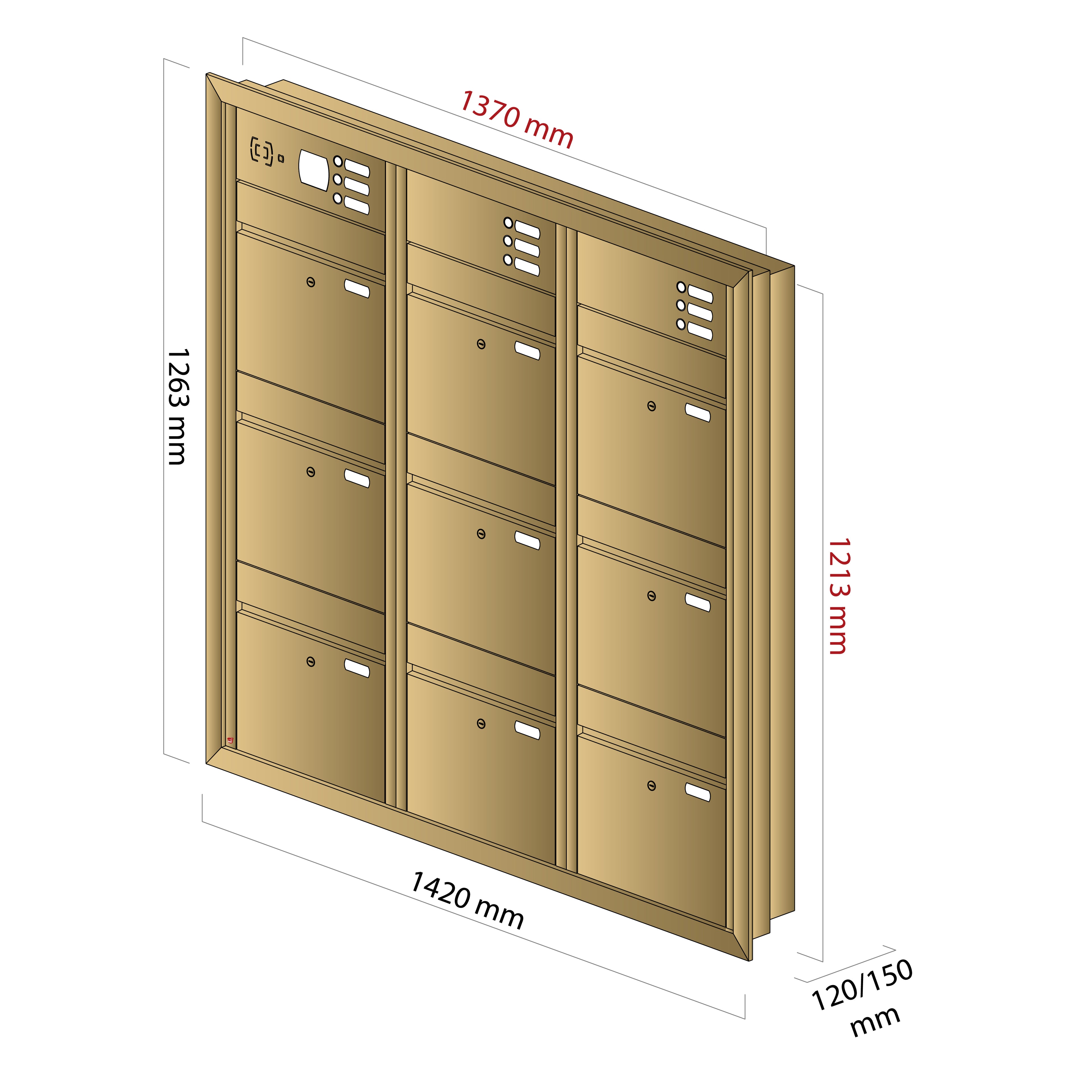 Mauerbriefkasten 66.9 Breitformat