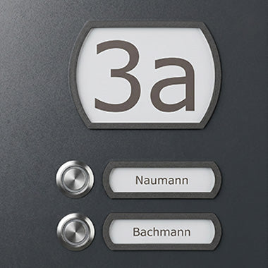 Beschriftung: 1 Hausnummernschild