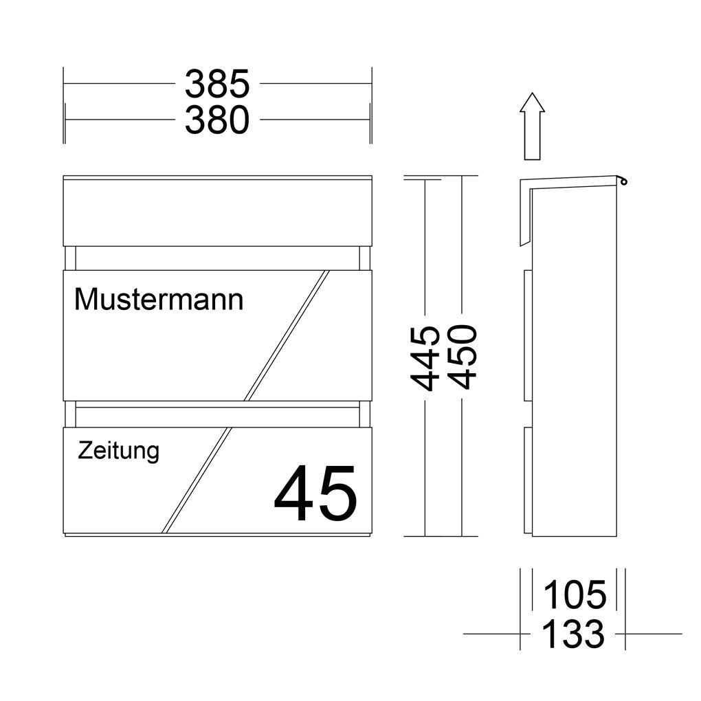 Briefkasten Delta Moosgrün