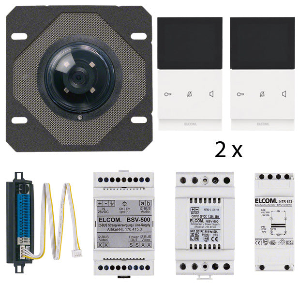 Video ELCOM Zweifamilienpaket Color 2 Draht