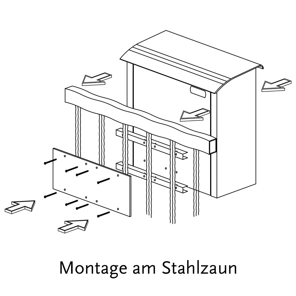 Briefkasten 10.24 (Toplader-Briefkasten mit Frontalhalterung in Farbe nach Wahl oder Edelstahl geschliffen)