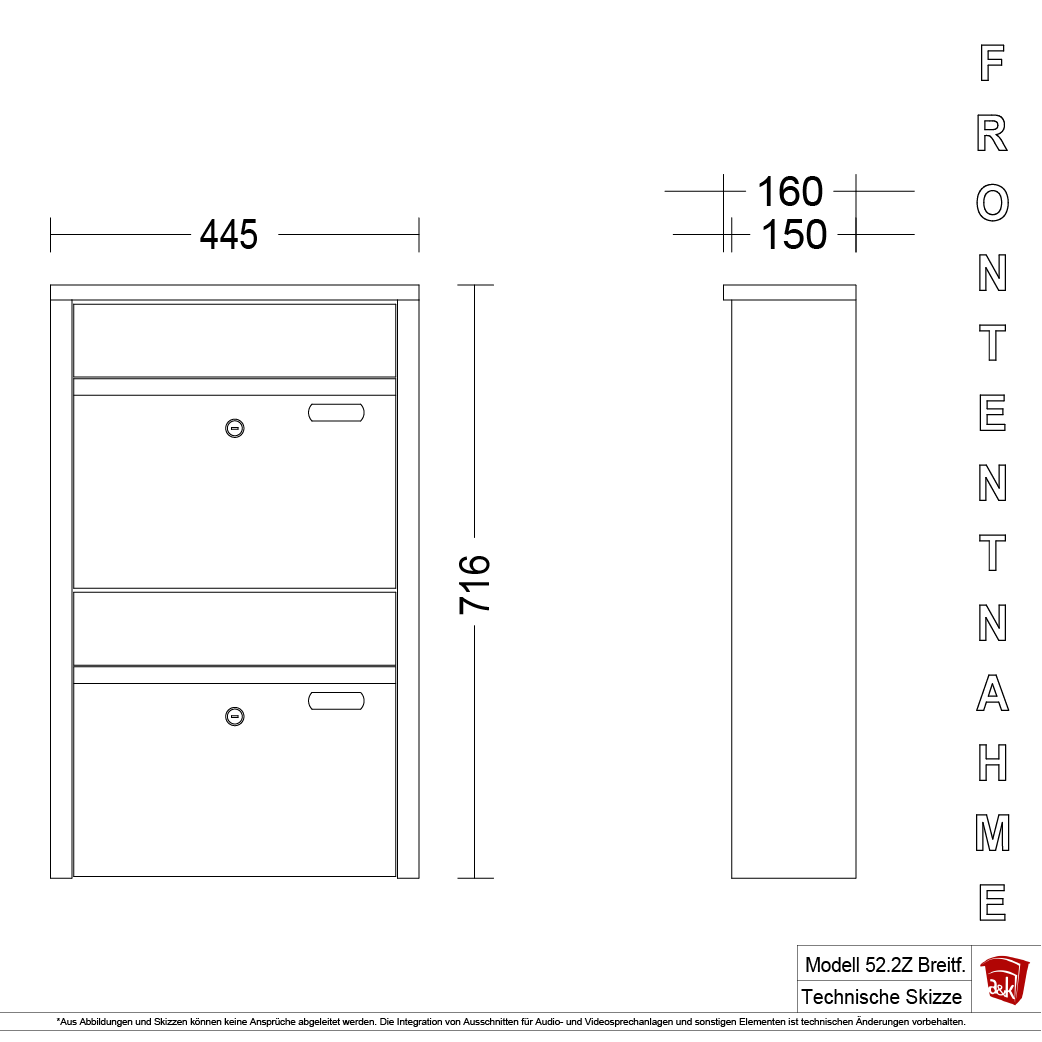 Briefkastenanlage 53.2Z Breitformat
