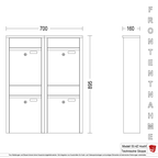 Briefkastenanlage 53.4Z Hochformat