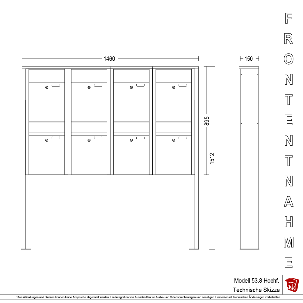 Briefkastenanlage 53.8 Hochformat