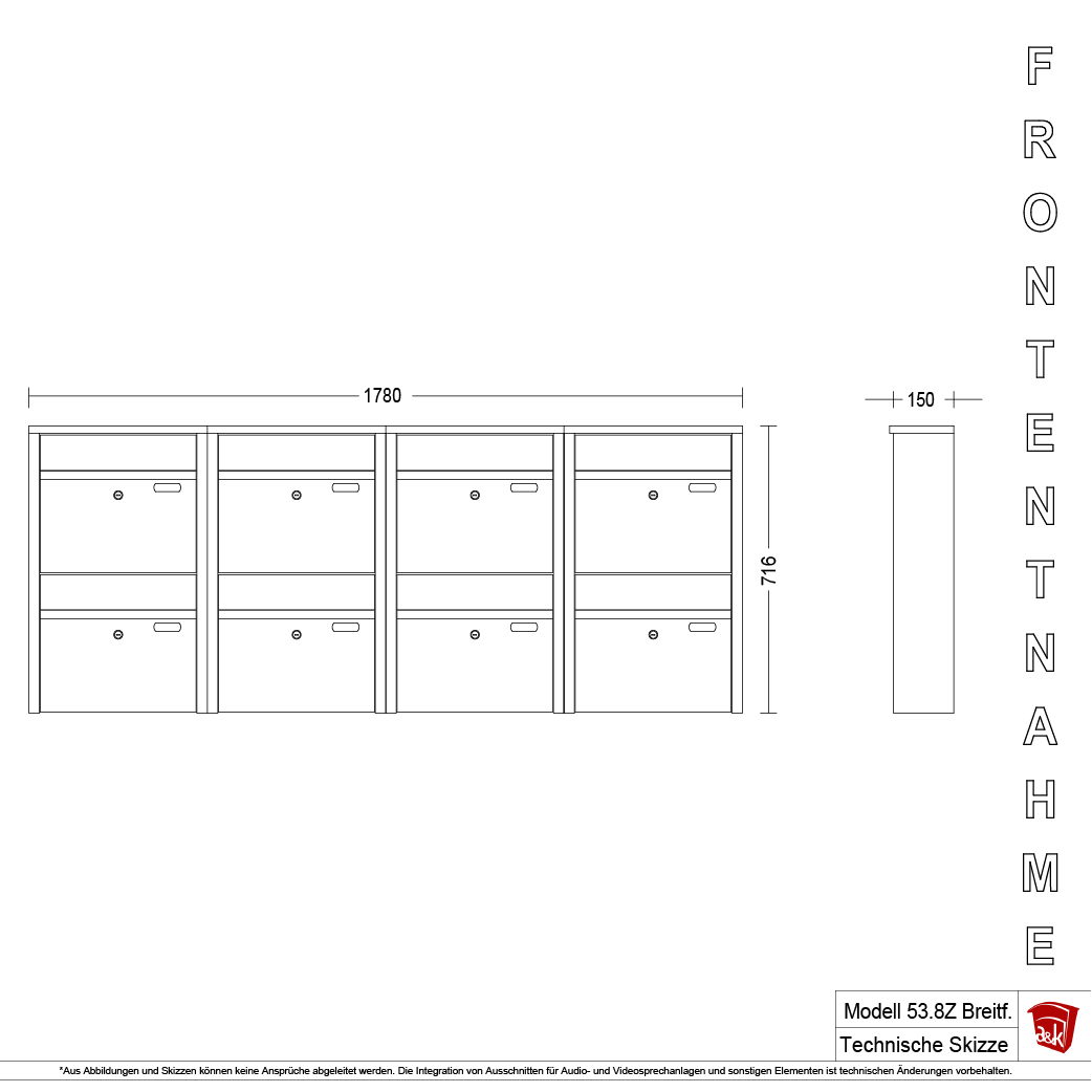 Briefkastenanlage 53.8Z Breitformat