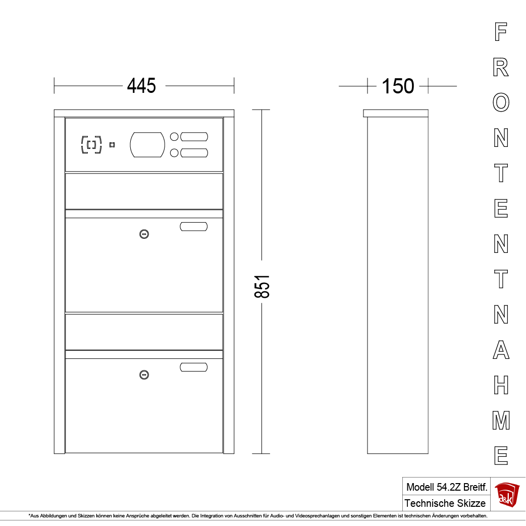 Briefkastenanlage 54.2Z Breitformat