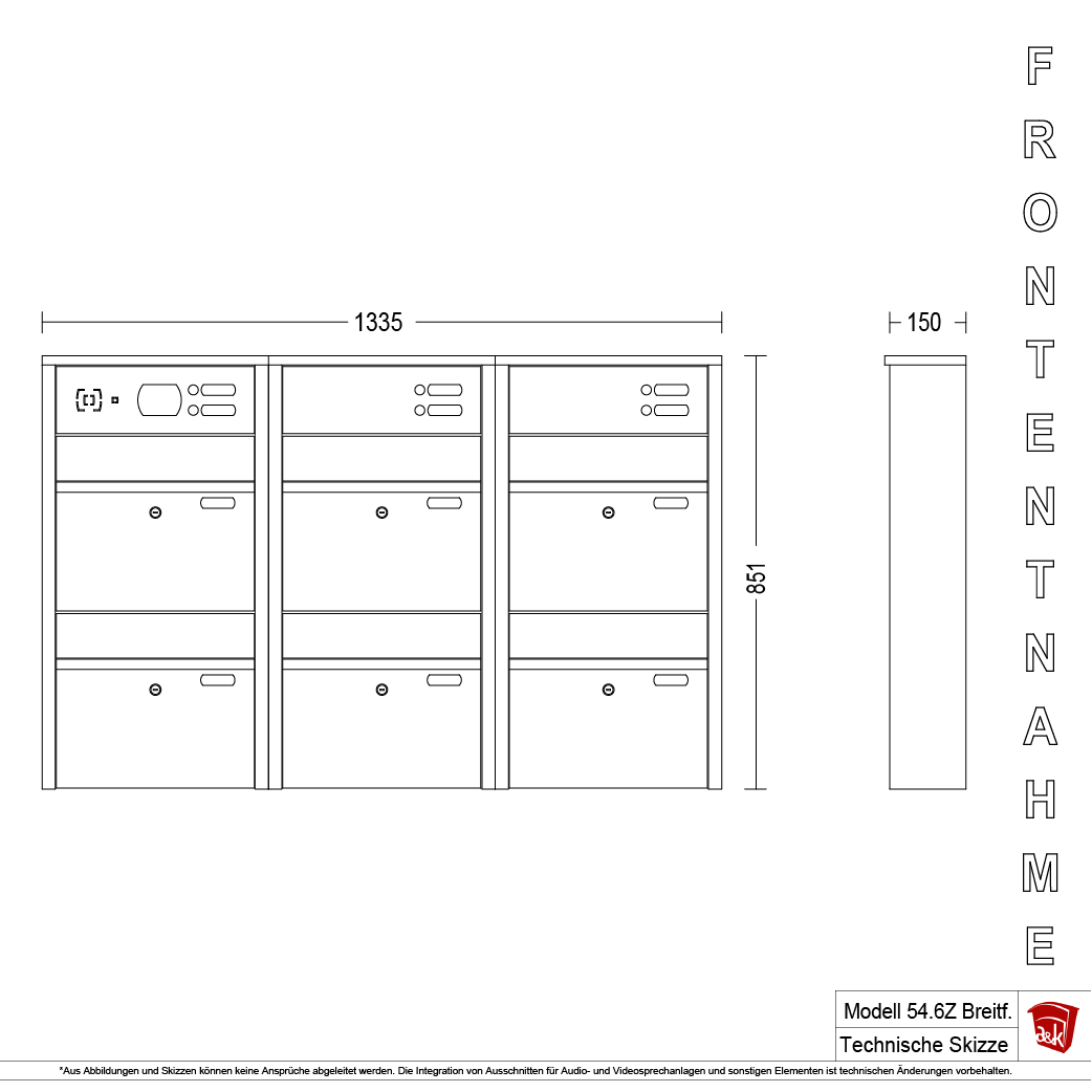 Briefkastenanlage 54.6Z Breitformat