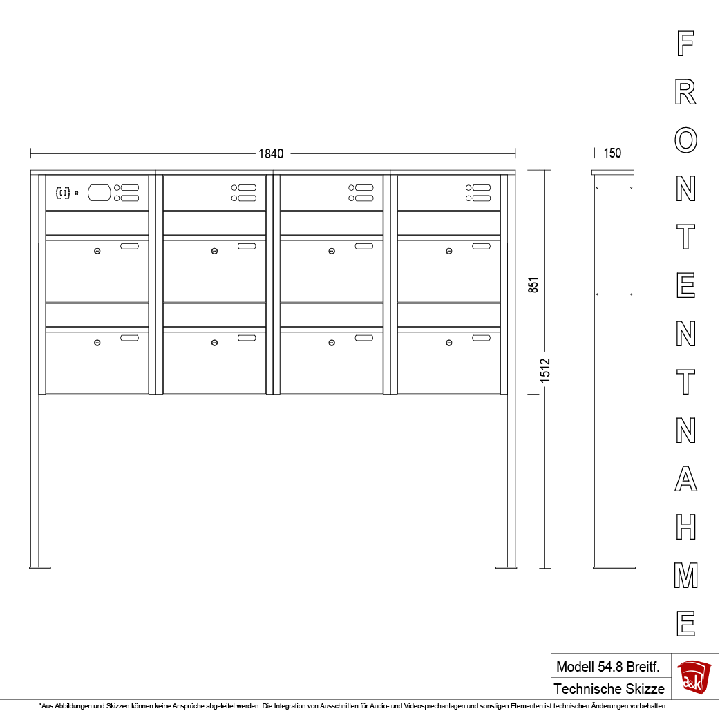 Briefkastenanlage 54.8 Breitformat
