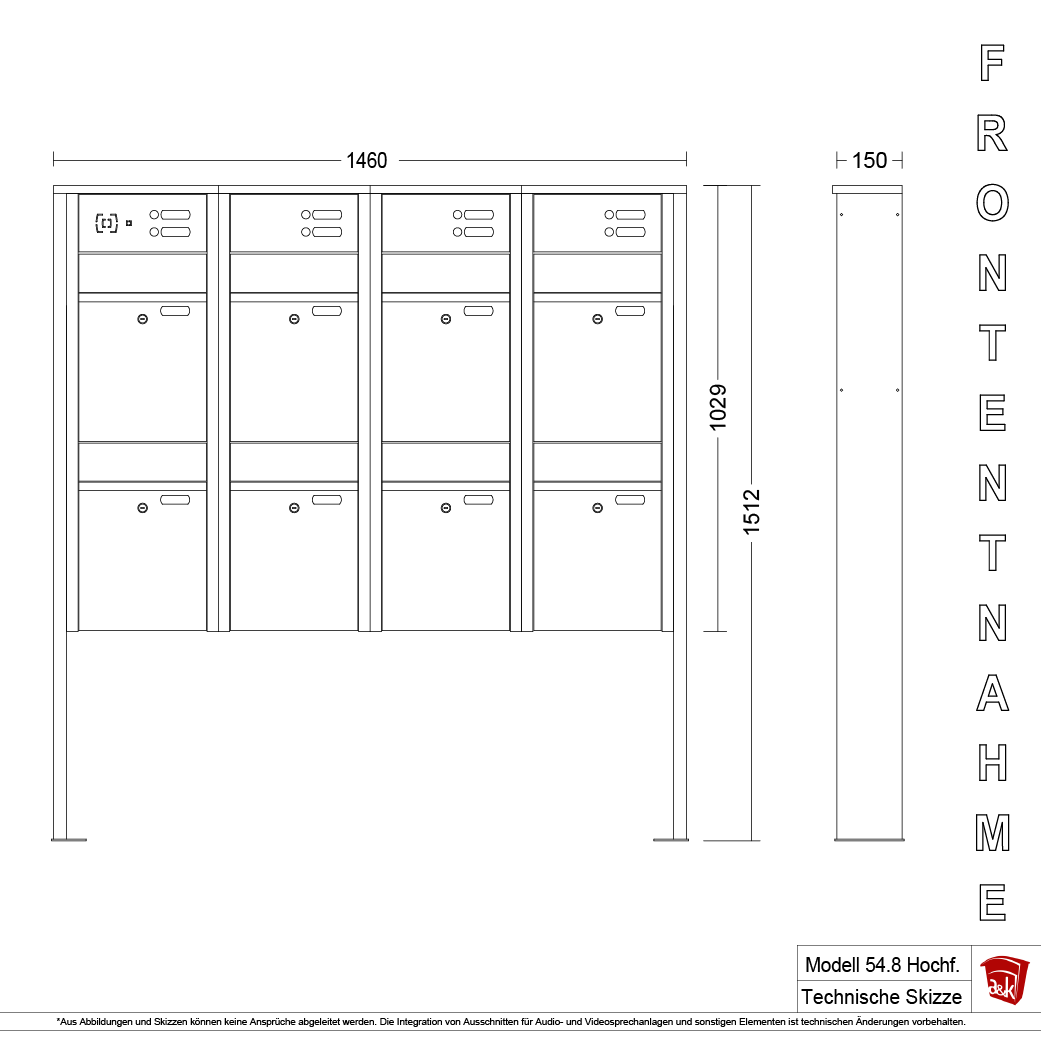 Briefkastenanlage 54.8 Hochformat