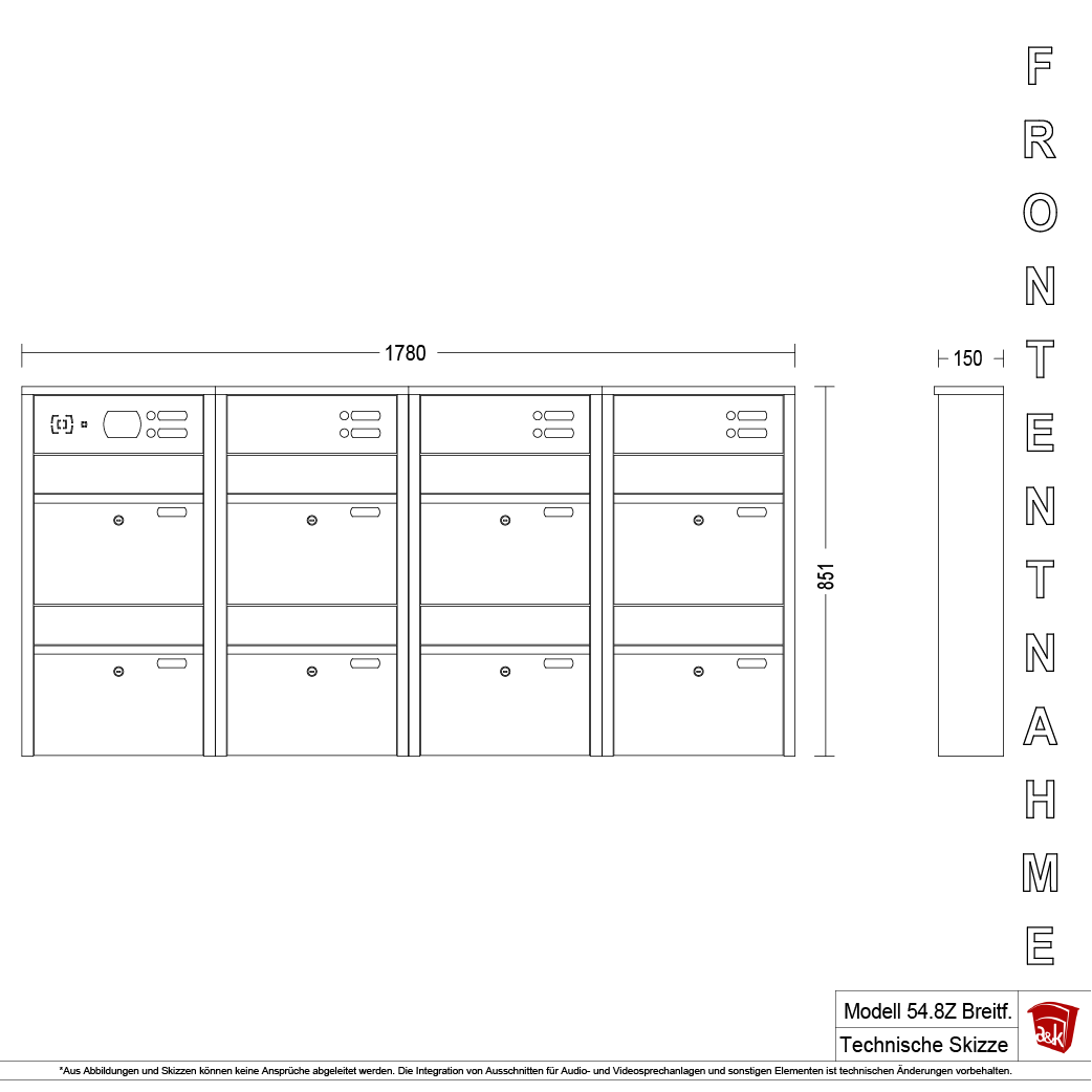 Briefkastenanlage 54.8Z Breitformat