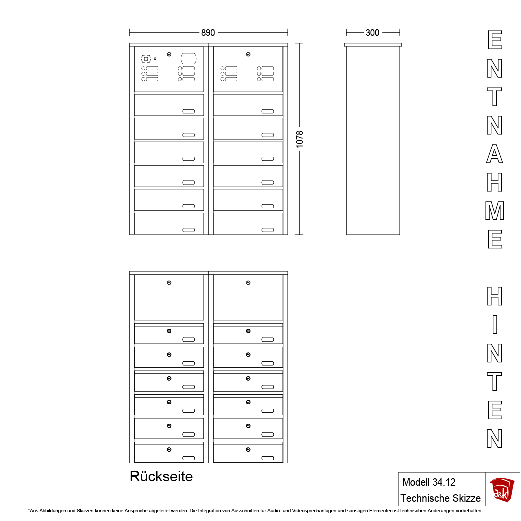 Briefkastenanlage 34.12