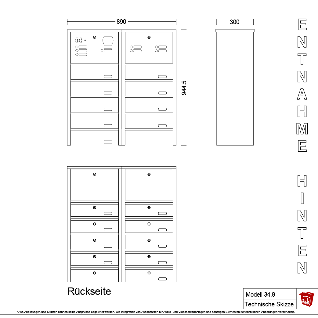 Briefkastenanlage 34.9