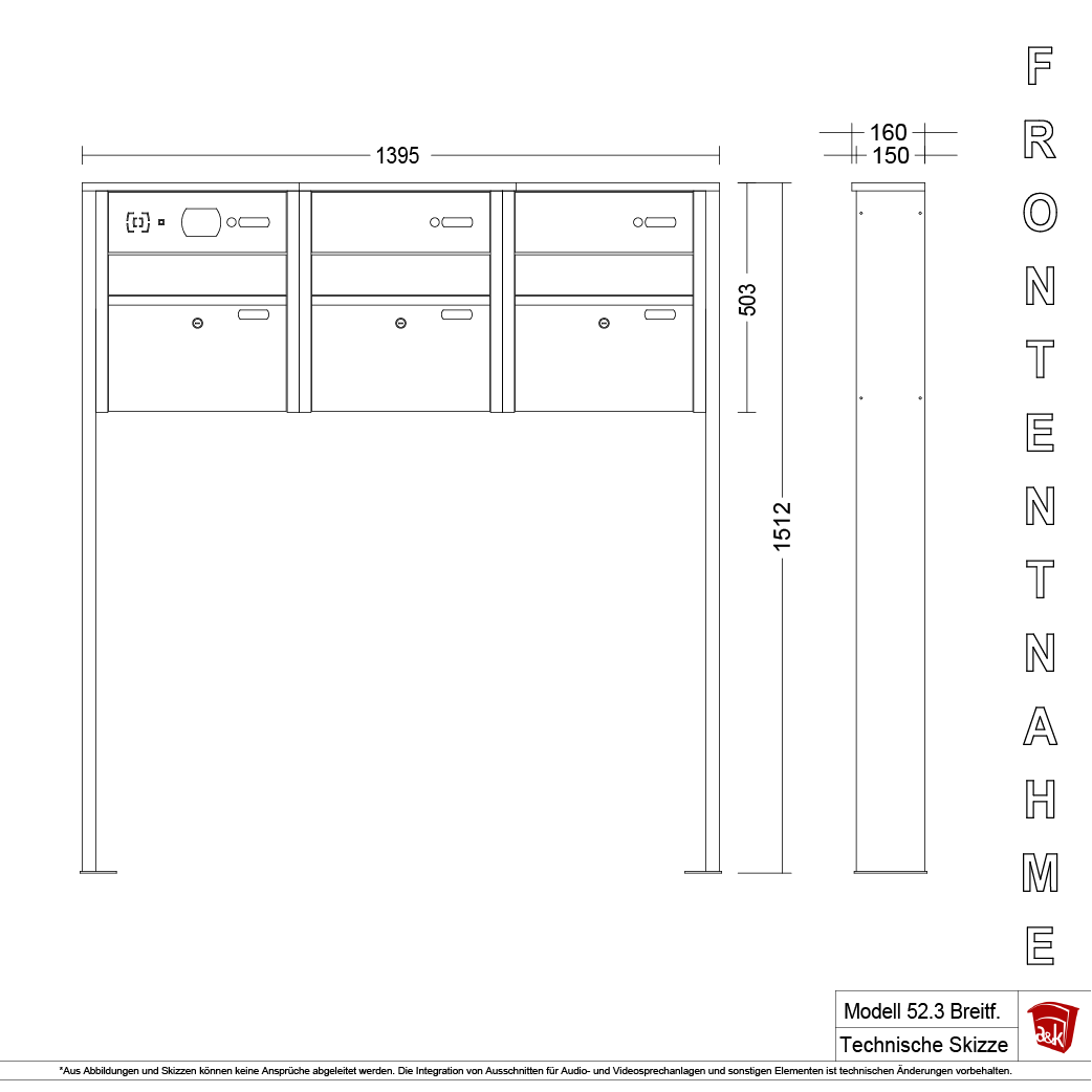Briefkastenanlage 52.3 Breitformat