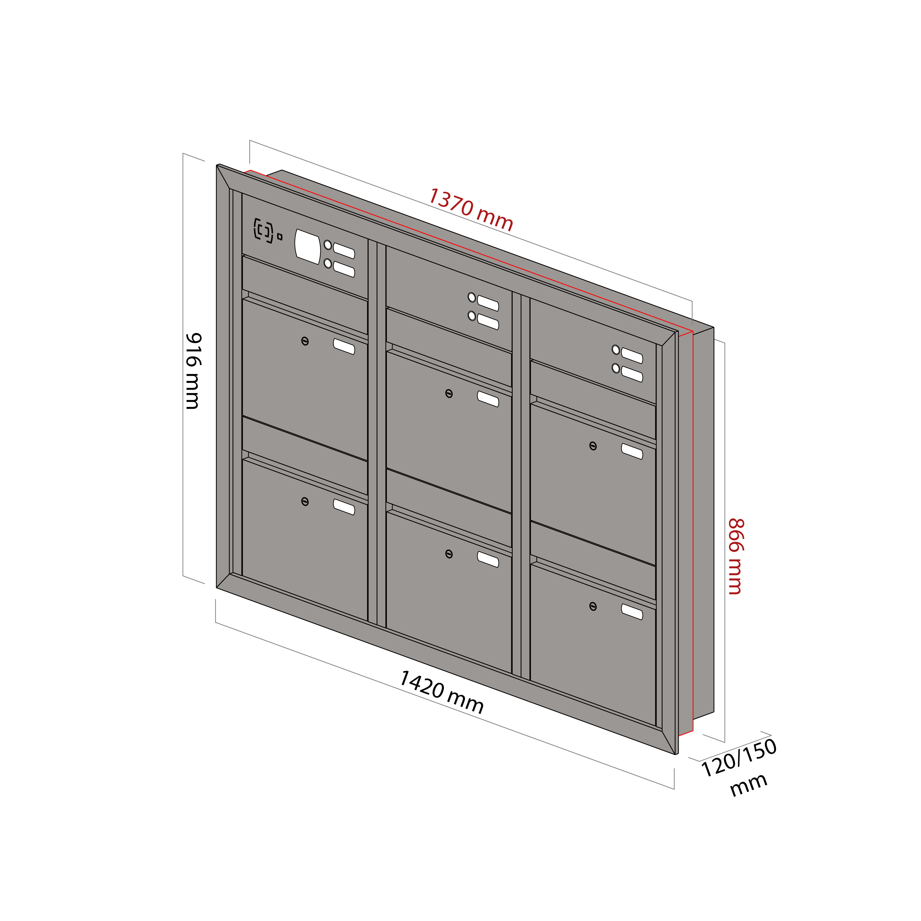 Mauerbriefkasten 64.6 Breitformat