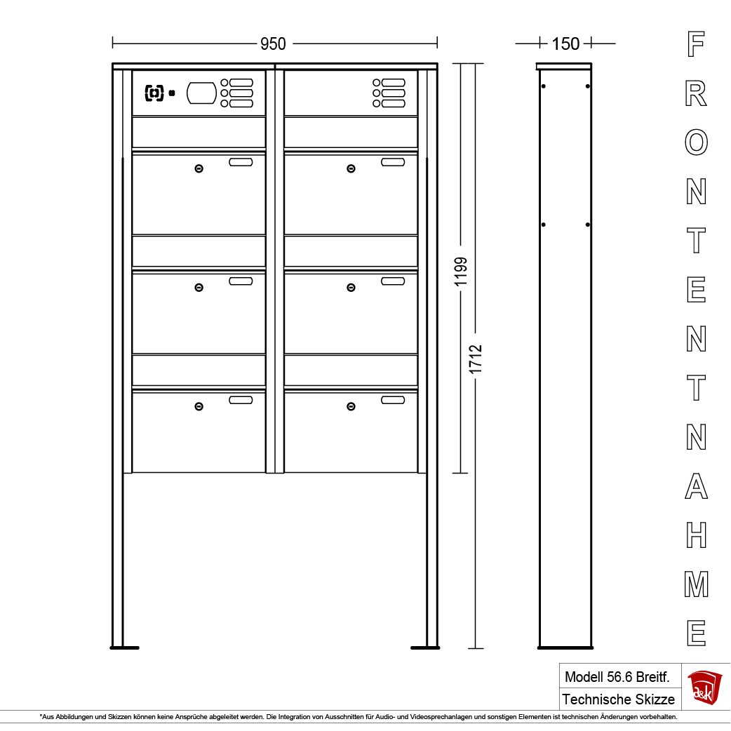 Briefkastenanlage 56.6 Breitformat