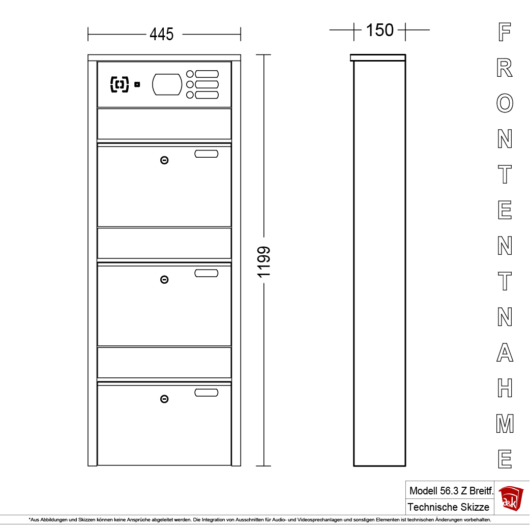 Briefkastenanlage 56.3Z Breitformat