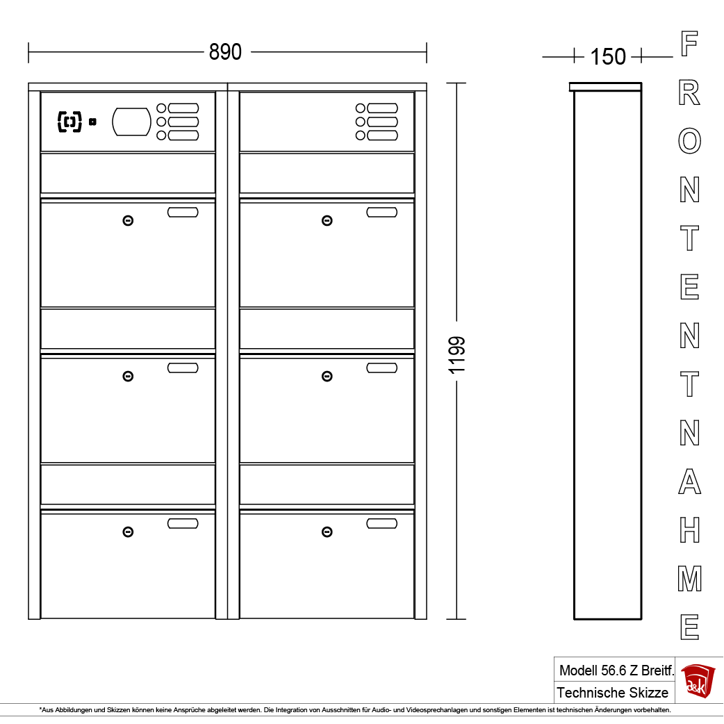 Briefkastenanlage 56.6Z Breitformat