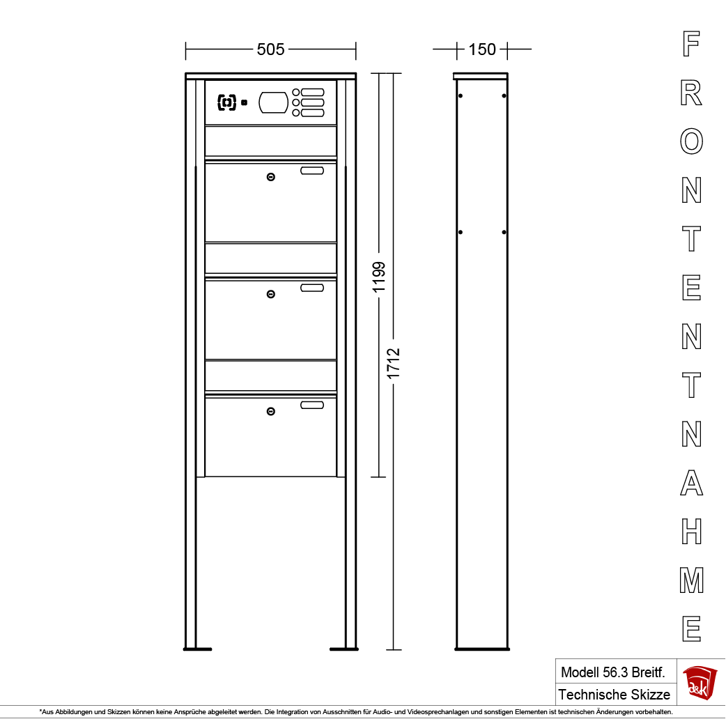 Briefkastenanlage 56.3 Breitformat